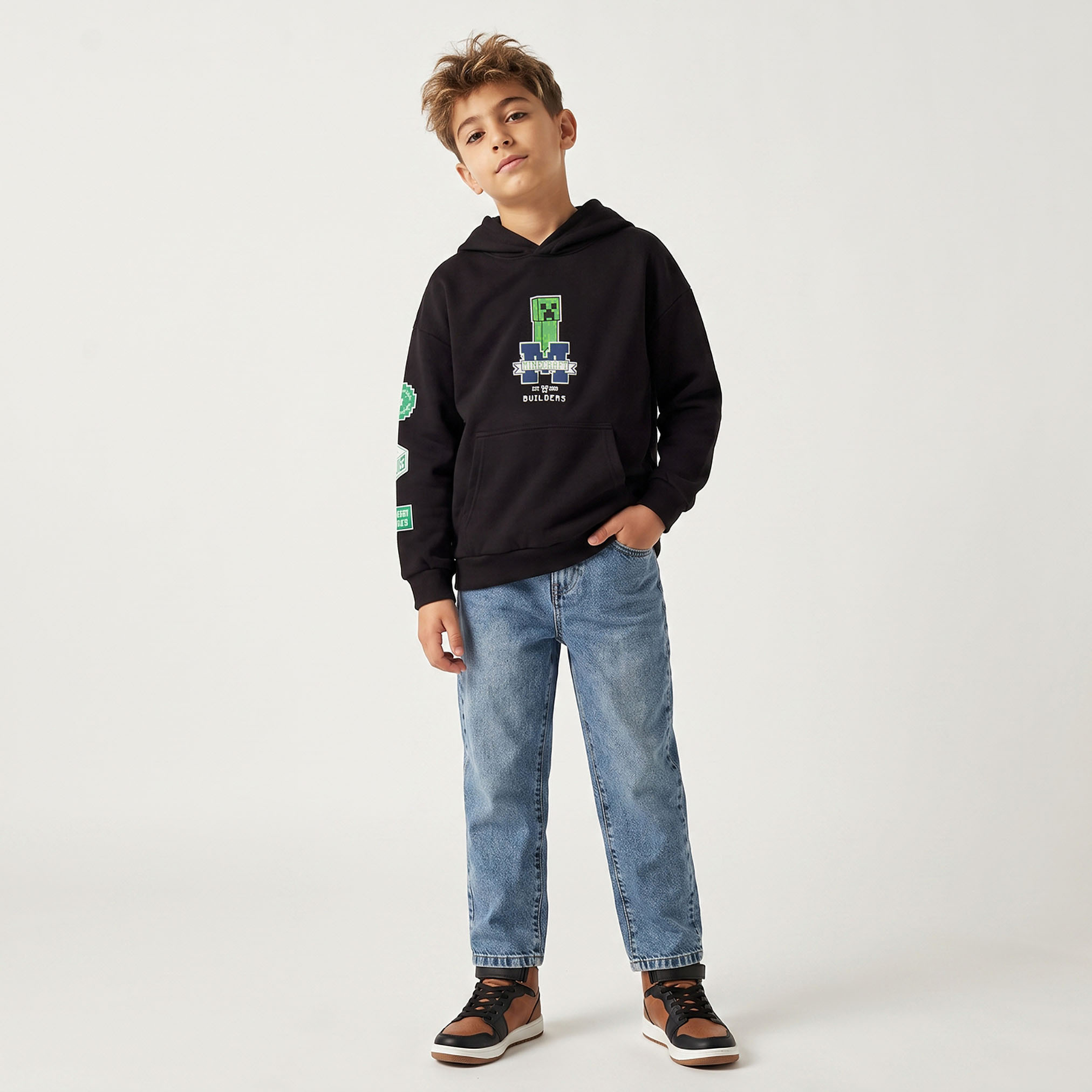 Minecraft Hooded Sweatshirt with Long Sleeves-boys-clothing-winterwear-sweatshirts-image-2