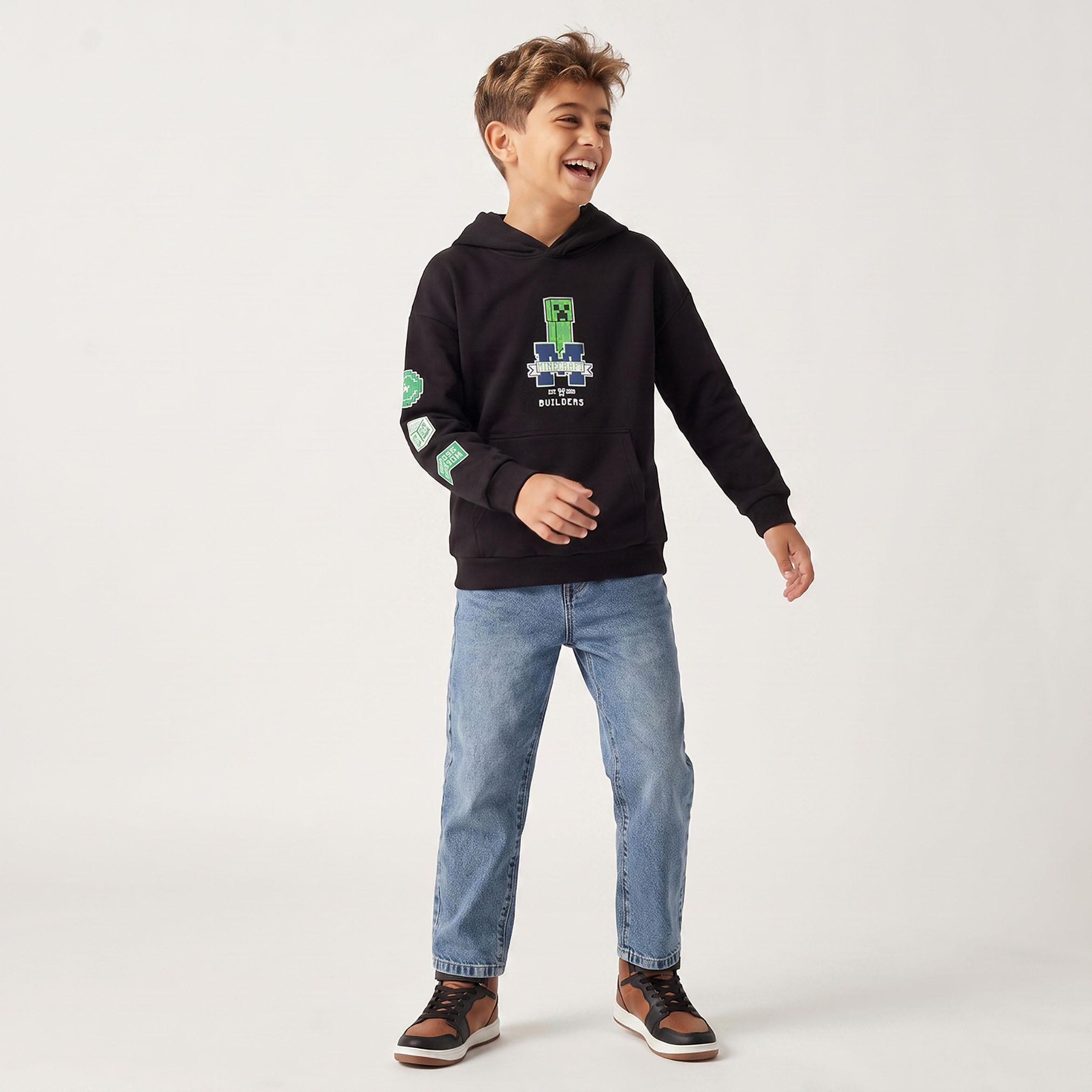 Minecraft Hooded Sweatshirt with Long Sleeves-boys-clothing-winterwear-sweatshirts-image-5