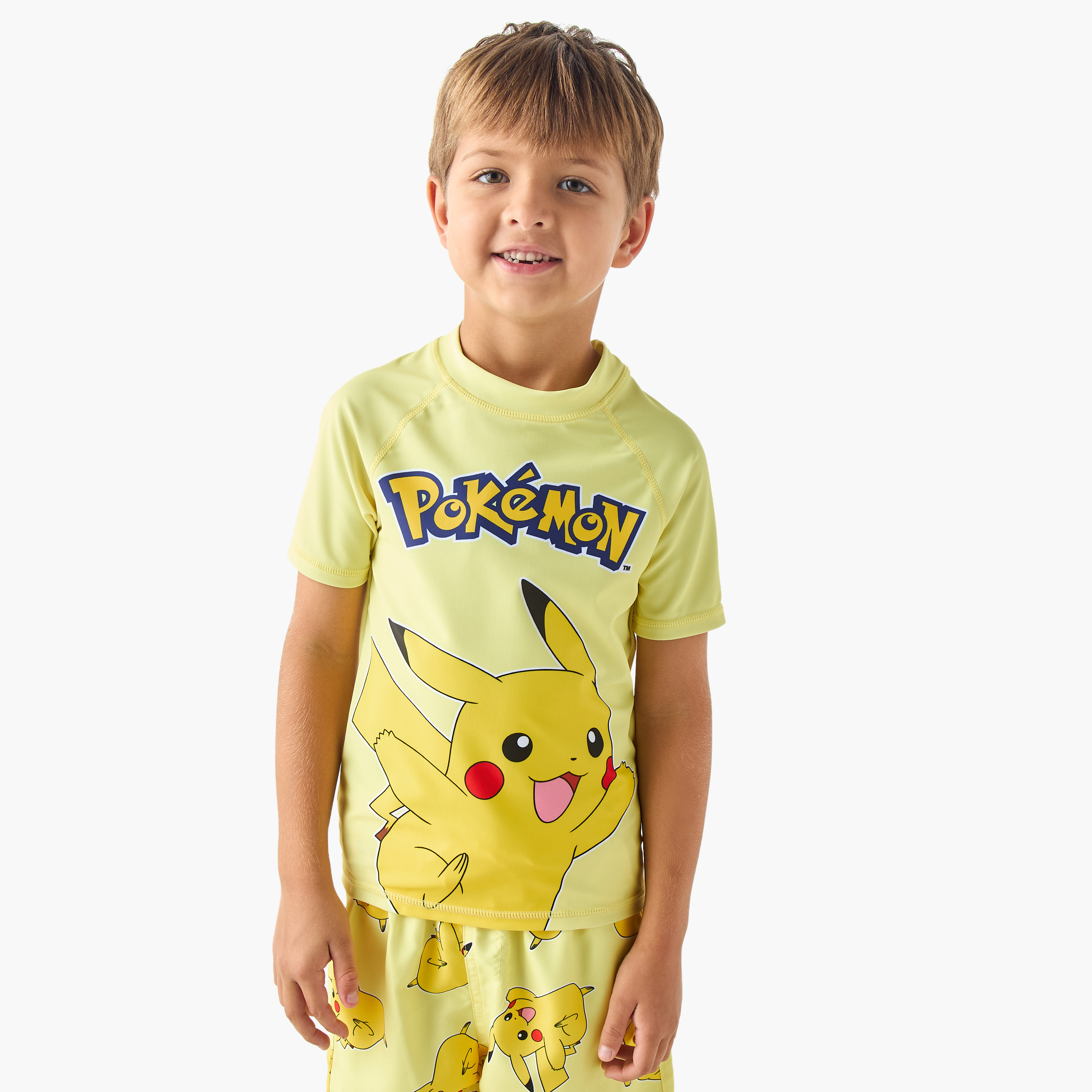 Pokemon Printed Rashguard and Swim Shorts Set-boys-clothing-swimwear-image-4
