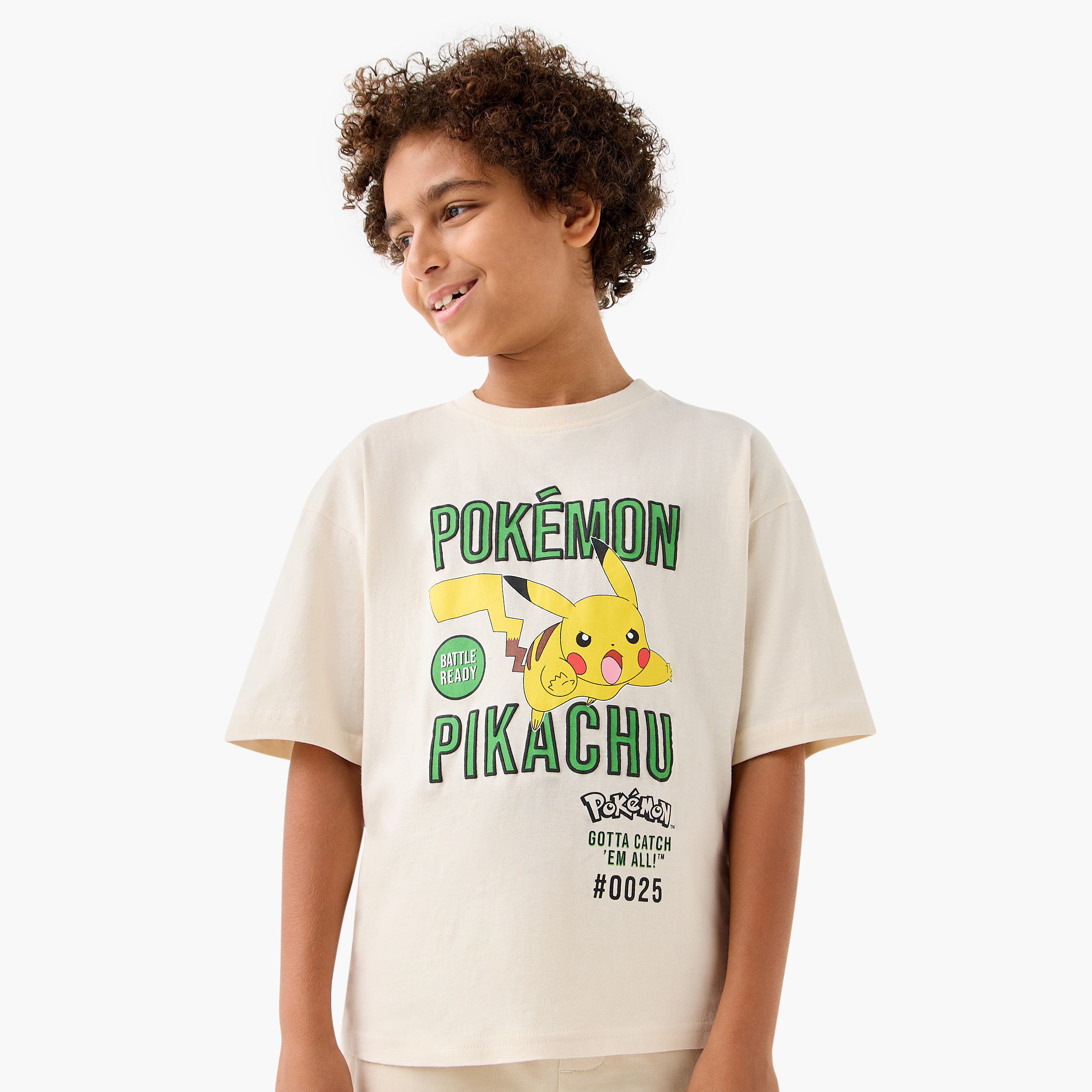 Pokemon Printed T-shirt with Short Sleeves-boys-clothing-tshirtsandpolos-image-1