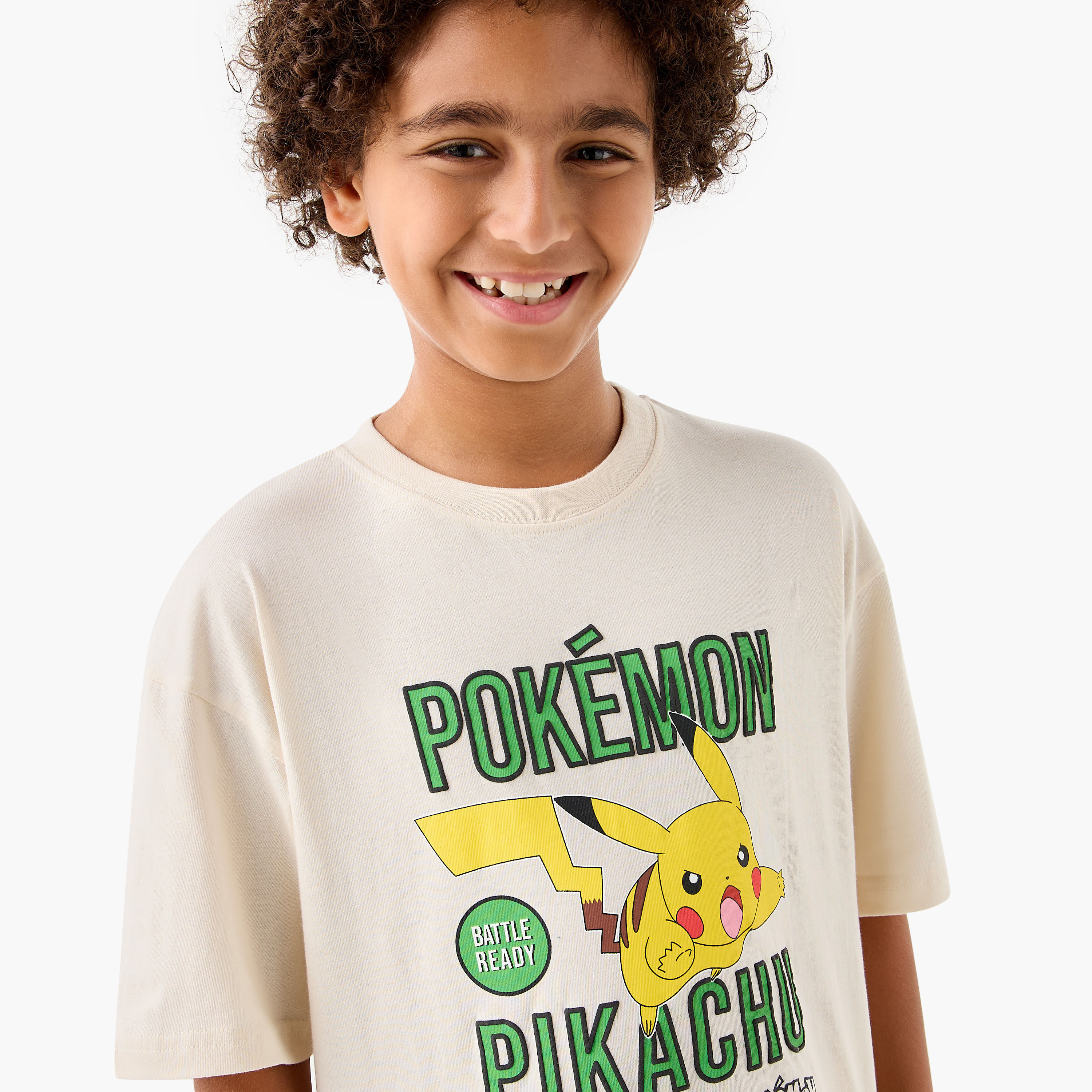 Pokemon Printed T-shirt with Short Sleeves-boys-clothing-tshirtsandpolos-image-4
