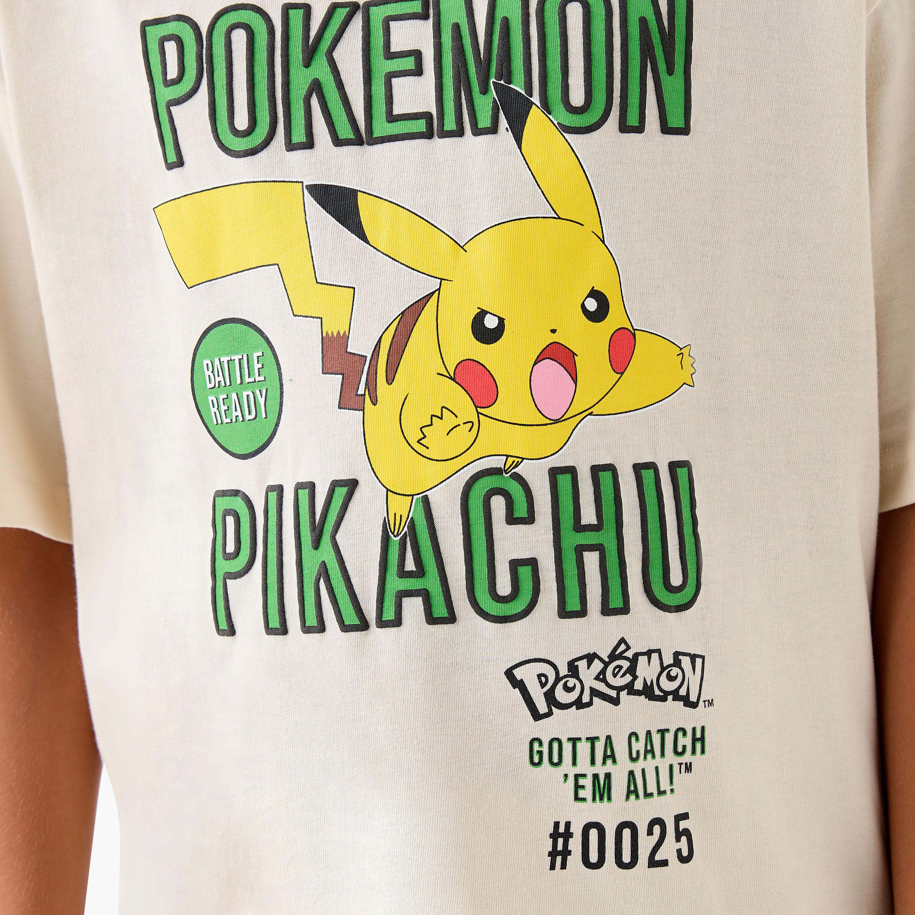 Pokemon Printed T-shirt with Short Sleeves-boys-clothing-tshirtsandpolos-image-5