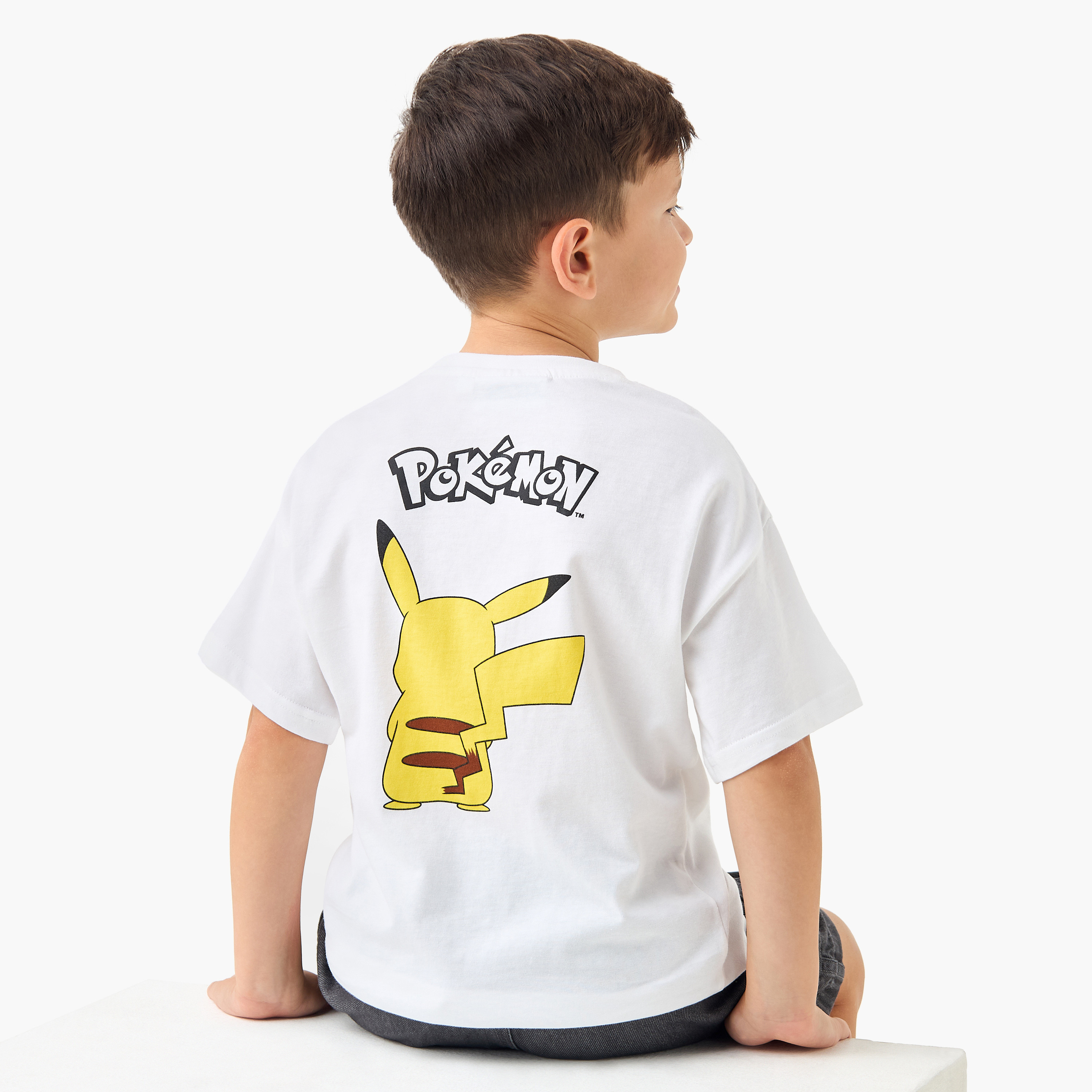 Pokemon Print T-shirt with Short Sleeves-boys-clothing-tshirtsandpolos-image-3