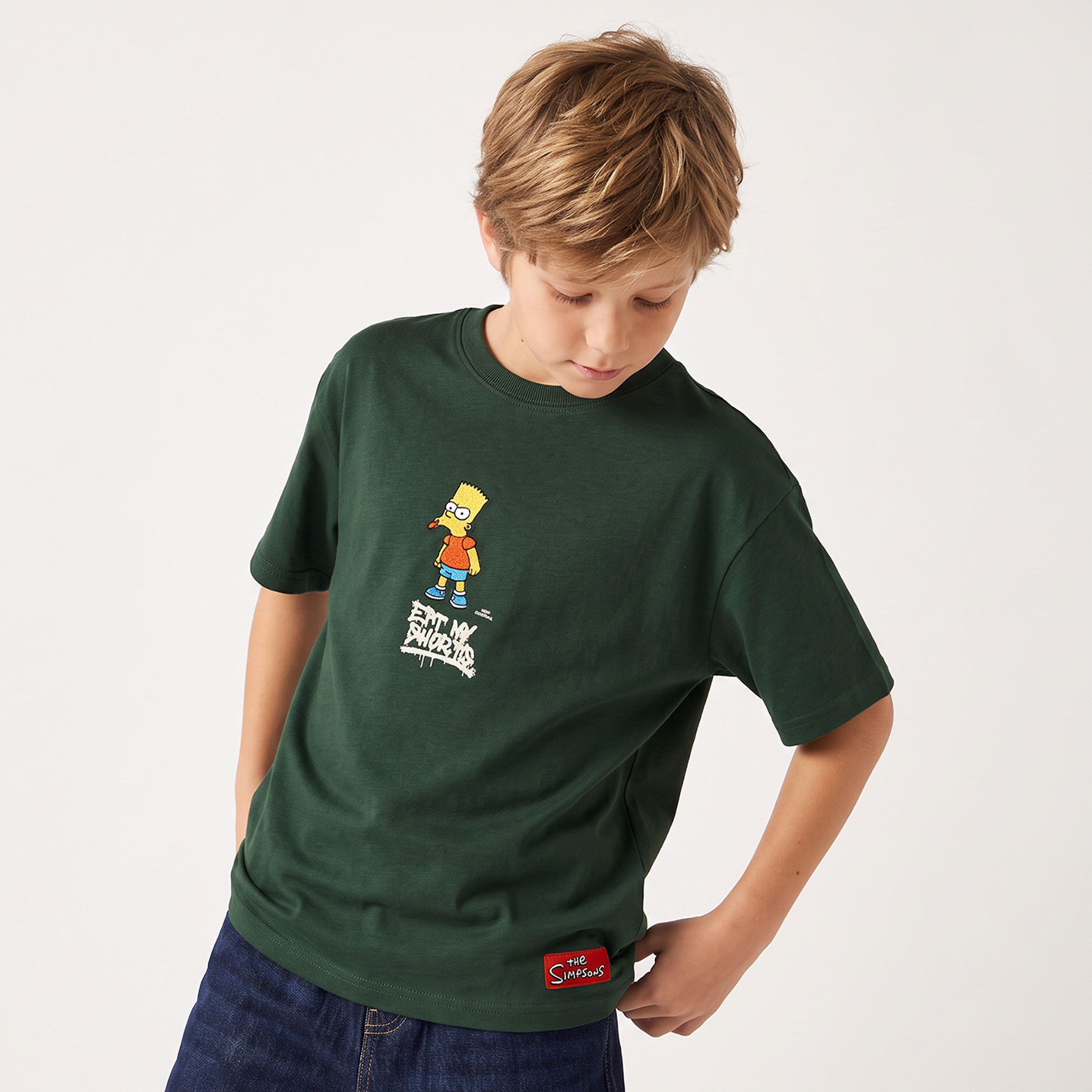Disney Crew Neck Short Sleeves T-shirt with Simpsons Embroidery-boys-clothing-tshirtsandpolos-image-1