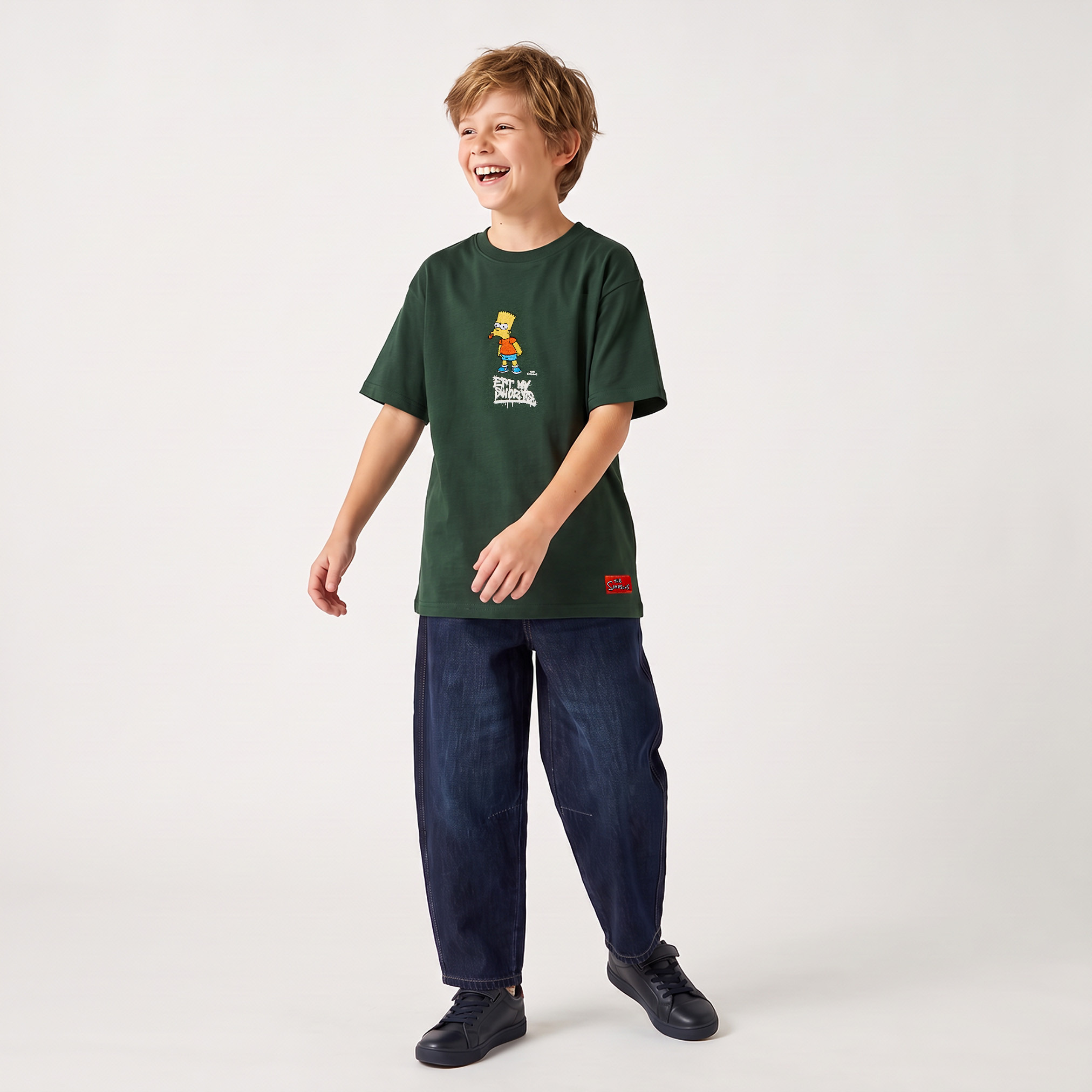Disney Crew Neck Short Sleeves T-shirt with Simpsons Embroidery-boys-clothing-tshirtsandpolos-image-2