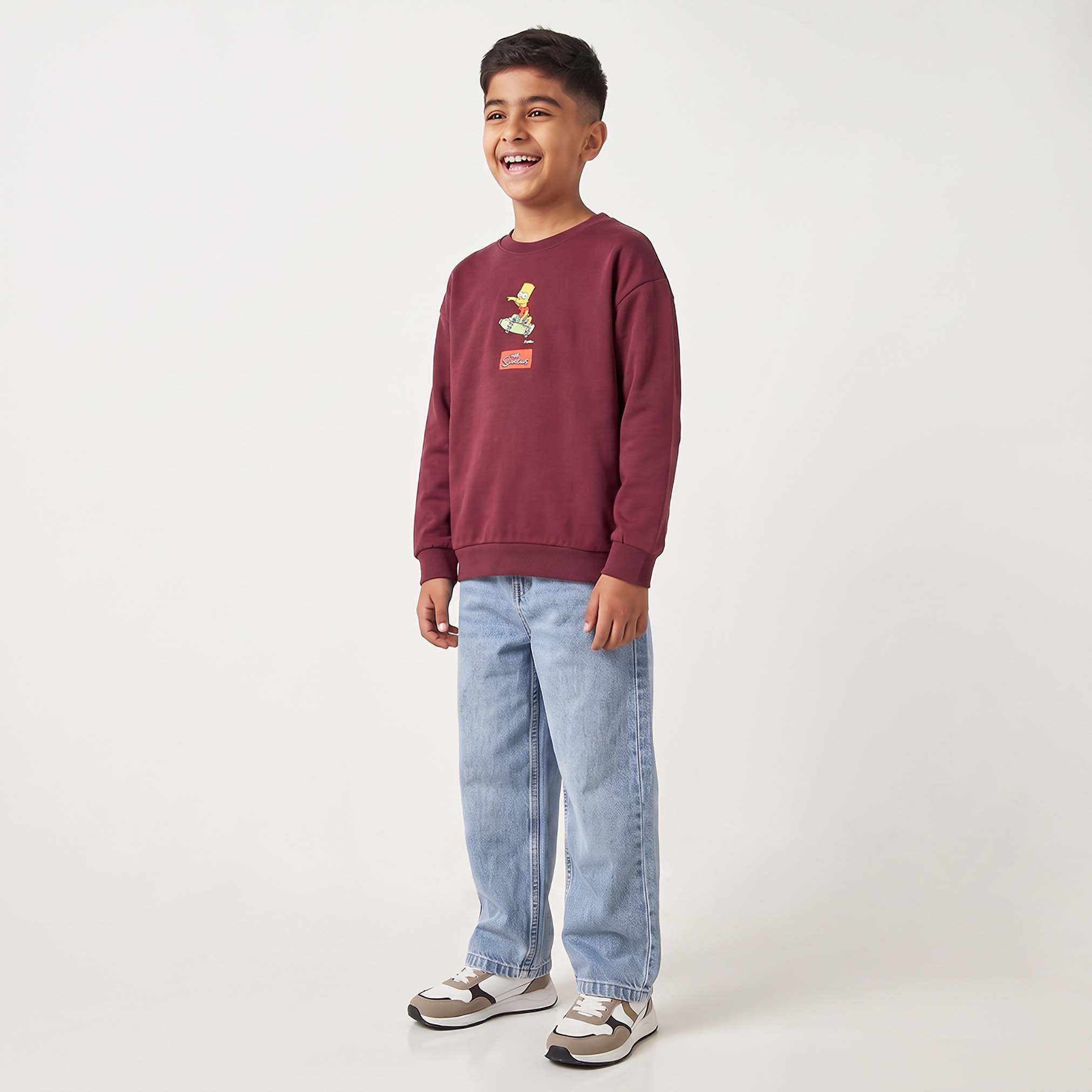 Disney Crew Neck Sweatshirt with Simpsons Embroidery-boys-clothing-winterwear-sweatshirts-image-5