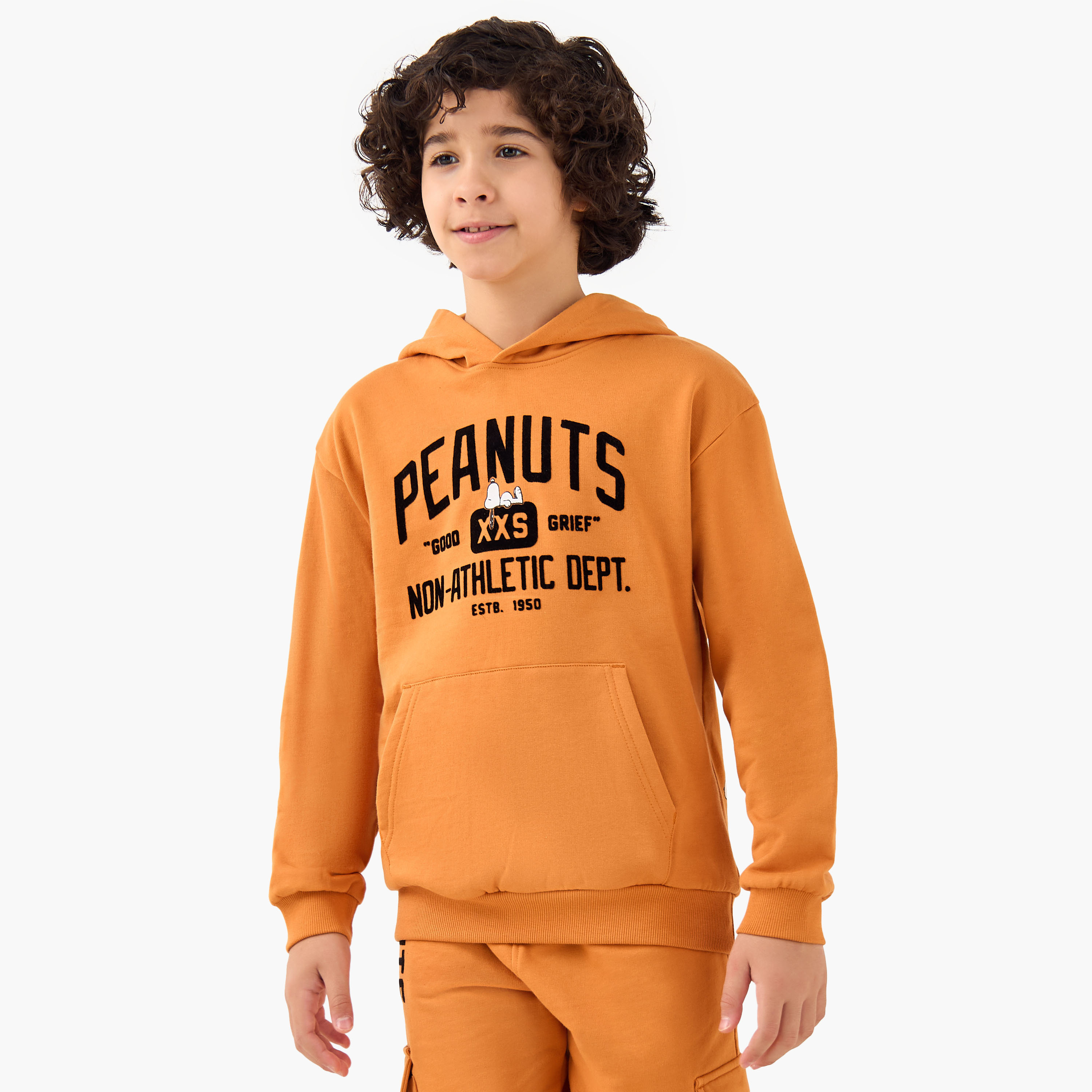 Boys Sweatshirt and Joggers Set with Snoopy Print - Cotton - Long Sleeves - Hood-boys-clothing-setsandcoords-image-2