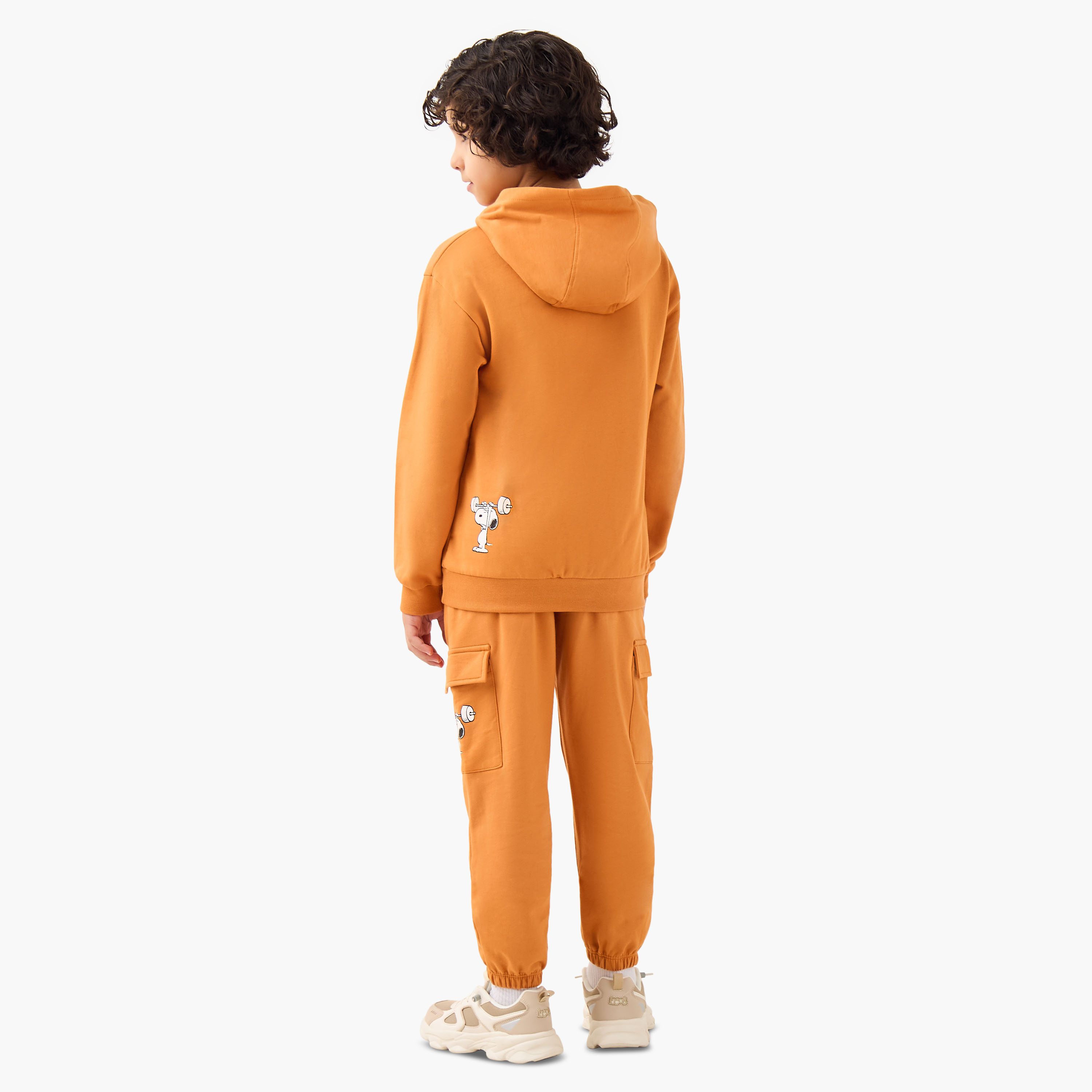 Boys Sweatshirt and Joggers Set with Snoopy Print - Cotton - Long Sleeves - Hood-boys-clothing-setsandcoords-image-4