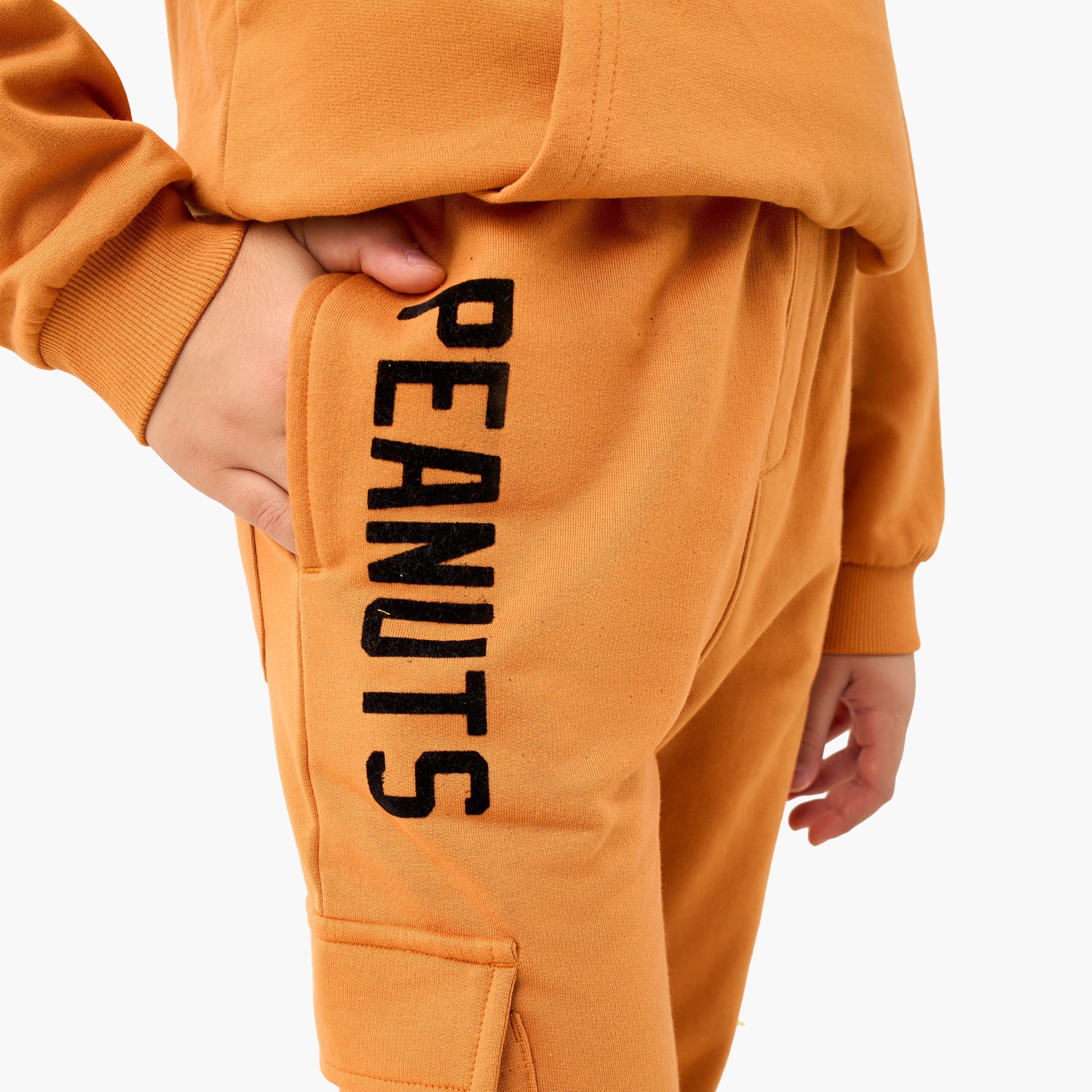 Boys Sweatshirt and Joggers Set with Snoopy Print - Cotton - Long Sleeves - Hood-boys-clothing-setsandcoords-image-5