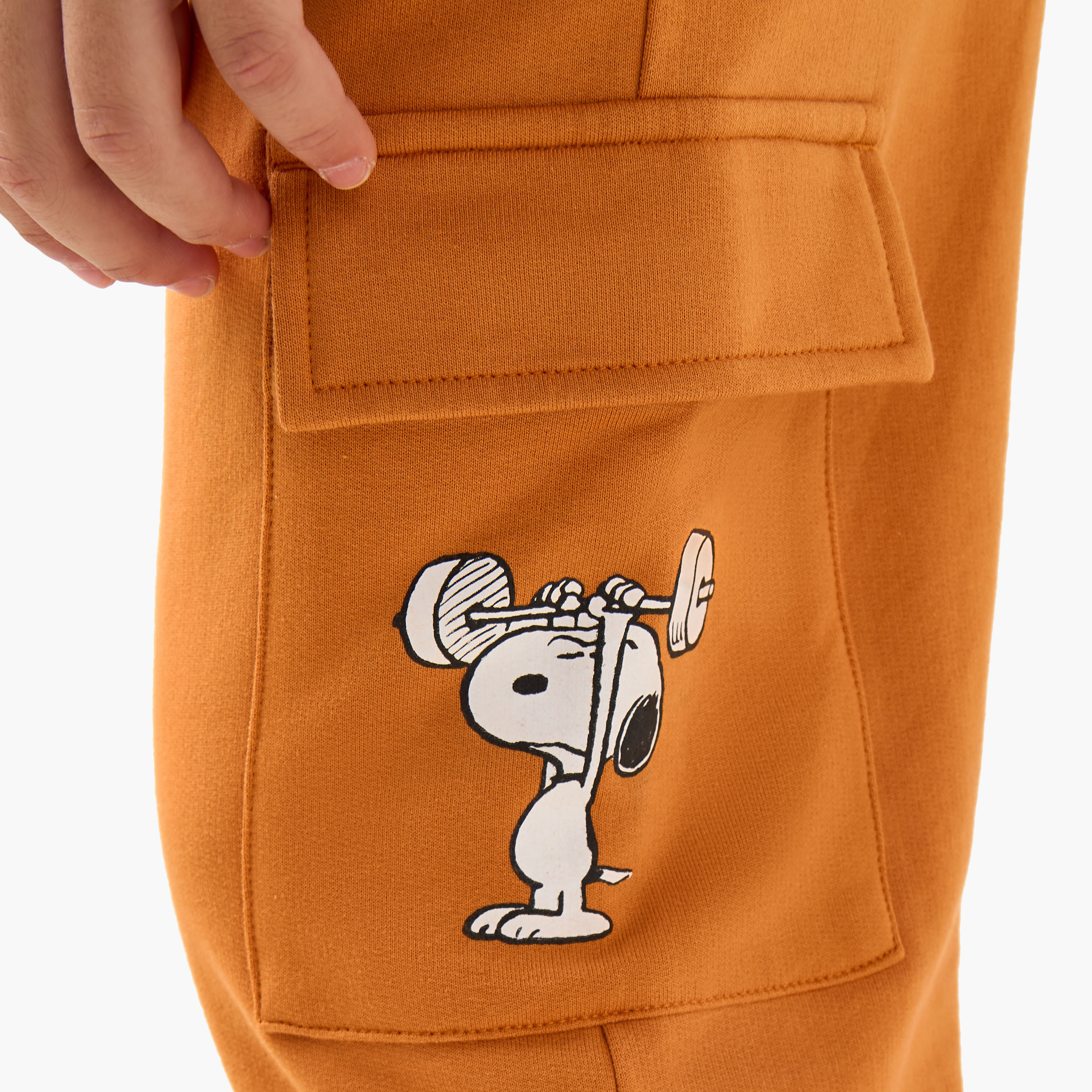 Boys Sweatshirt and Joggers Set with Snoopy Print - Cotton - Long Sleeves - Hood-boys-clothing-setsandcoords-image-8