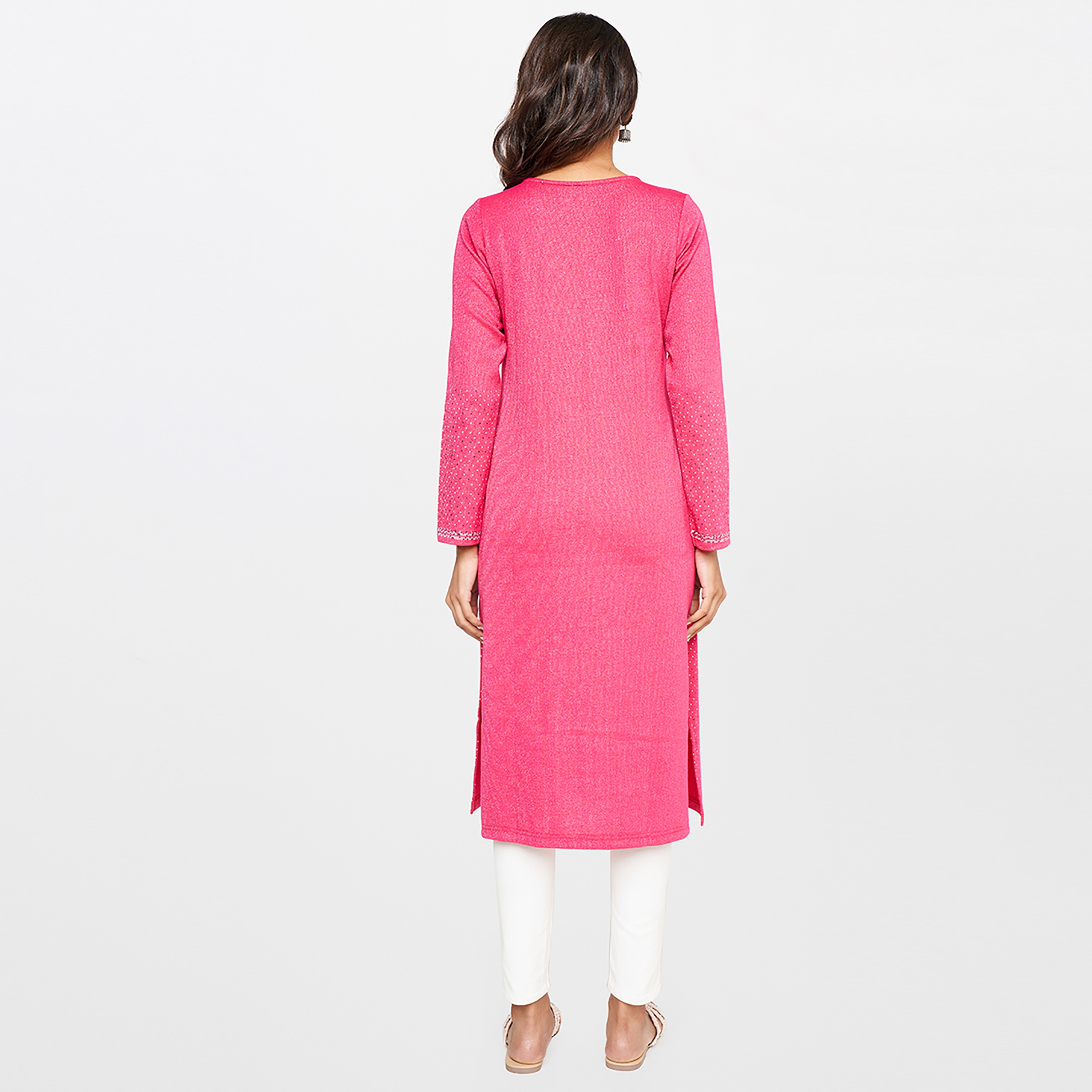 كورتا قطنية مستقيمة من آي تي إس إي ذو مطبوعة برقبة مستديرة-women-clothing-ethnicwear-kurtas-image-11