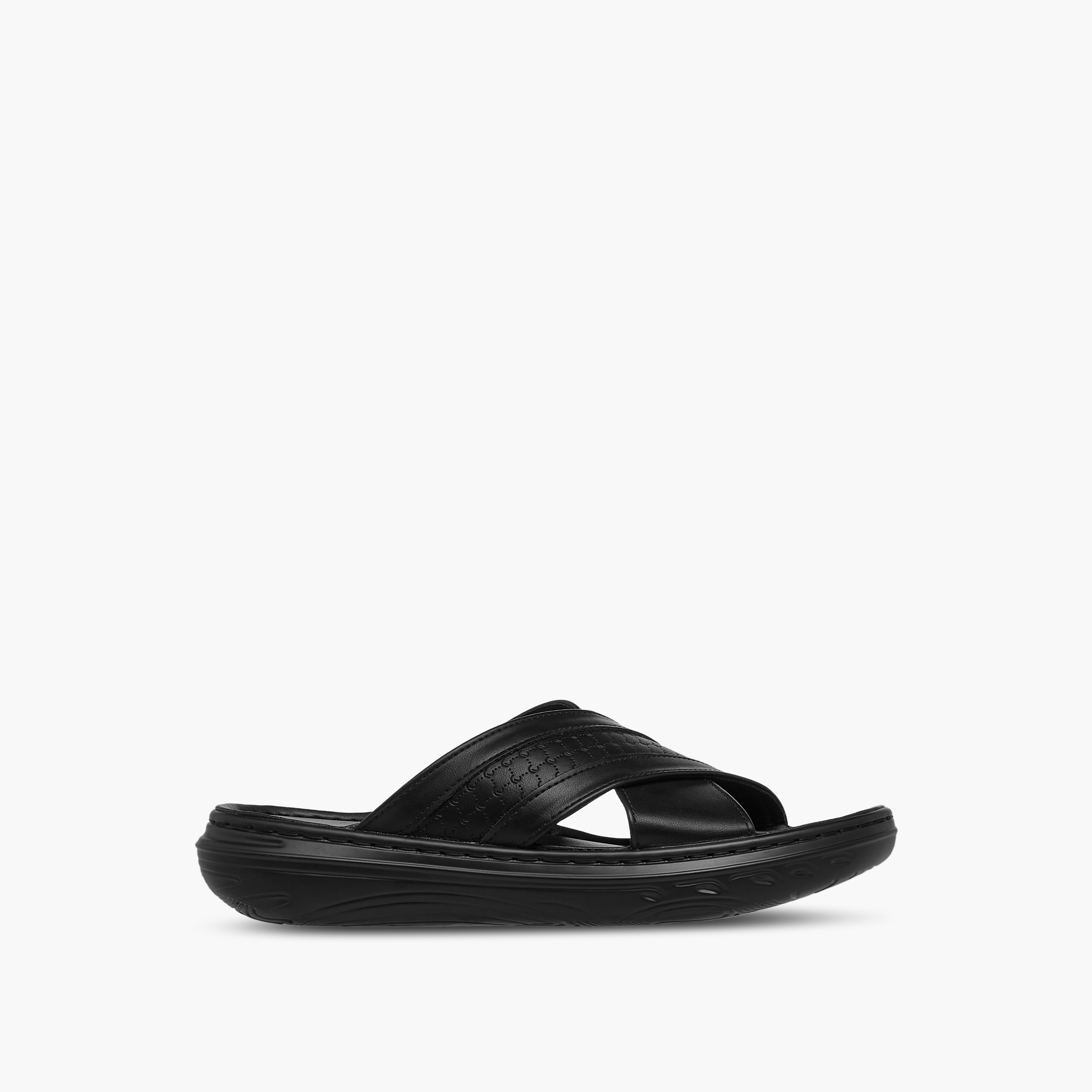Le Confort Logo Embossed Cross Strap Slip-On Sandals-men-shoes-sandals-image-3