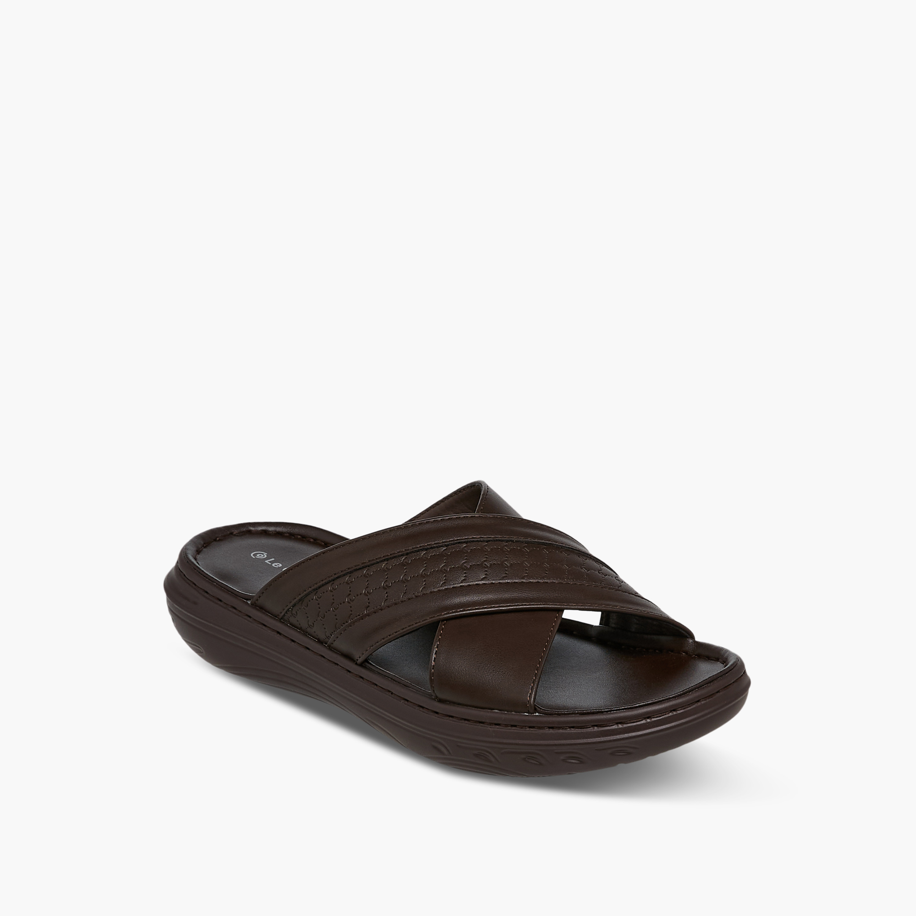 Le Confort Logo Embossed Cross Strap Slip-On Sandals-men-shoes-sandals-image-2