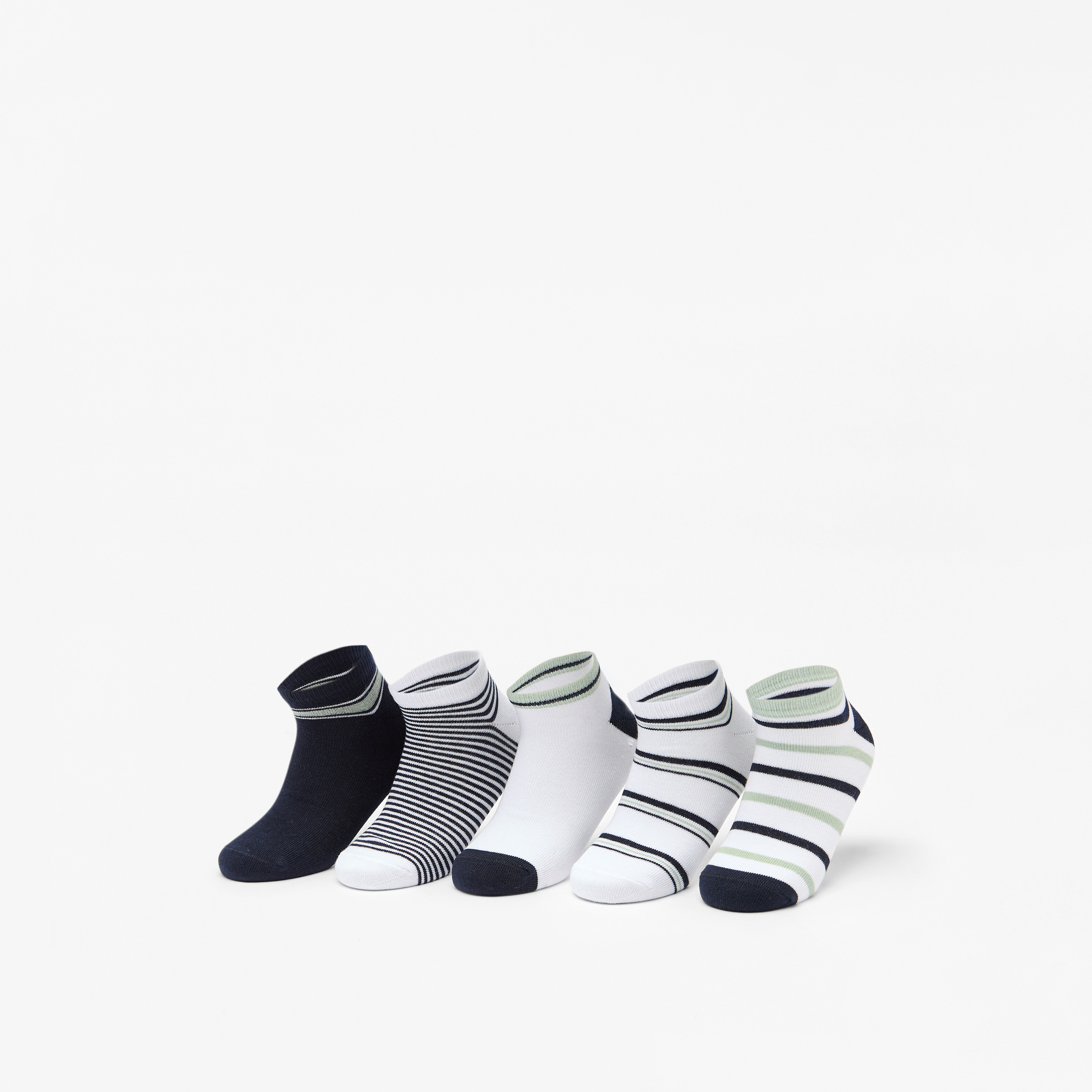 طقم جوارب 5 أزواج متنوعة بطول الكاحل من جونيورز-girls-accessories-socks-image-1