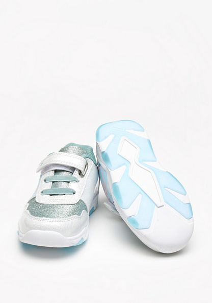 Disney Frozen Print Sneakers with LED Light and Hook and Loop Closure