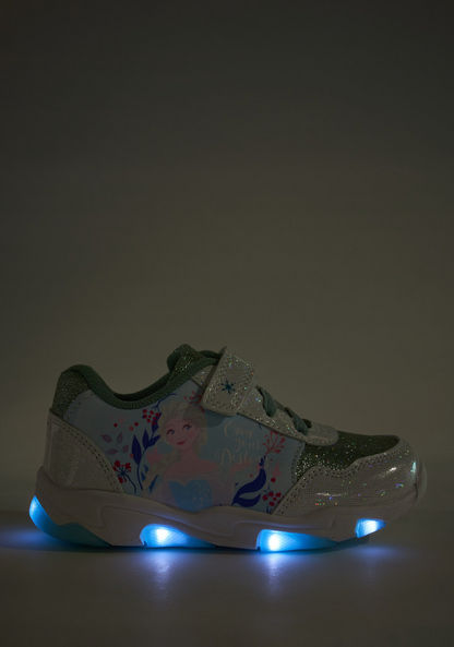 Disney Frozen Print Sneakers with LED Light and Hook and Loop Closure