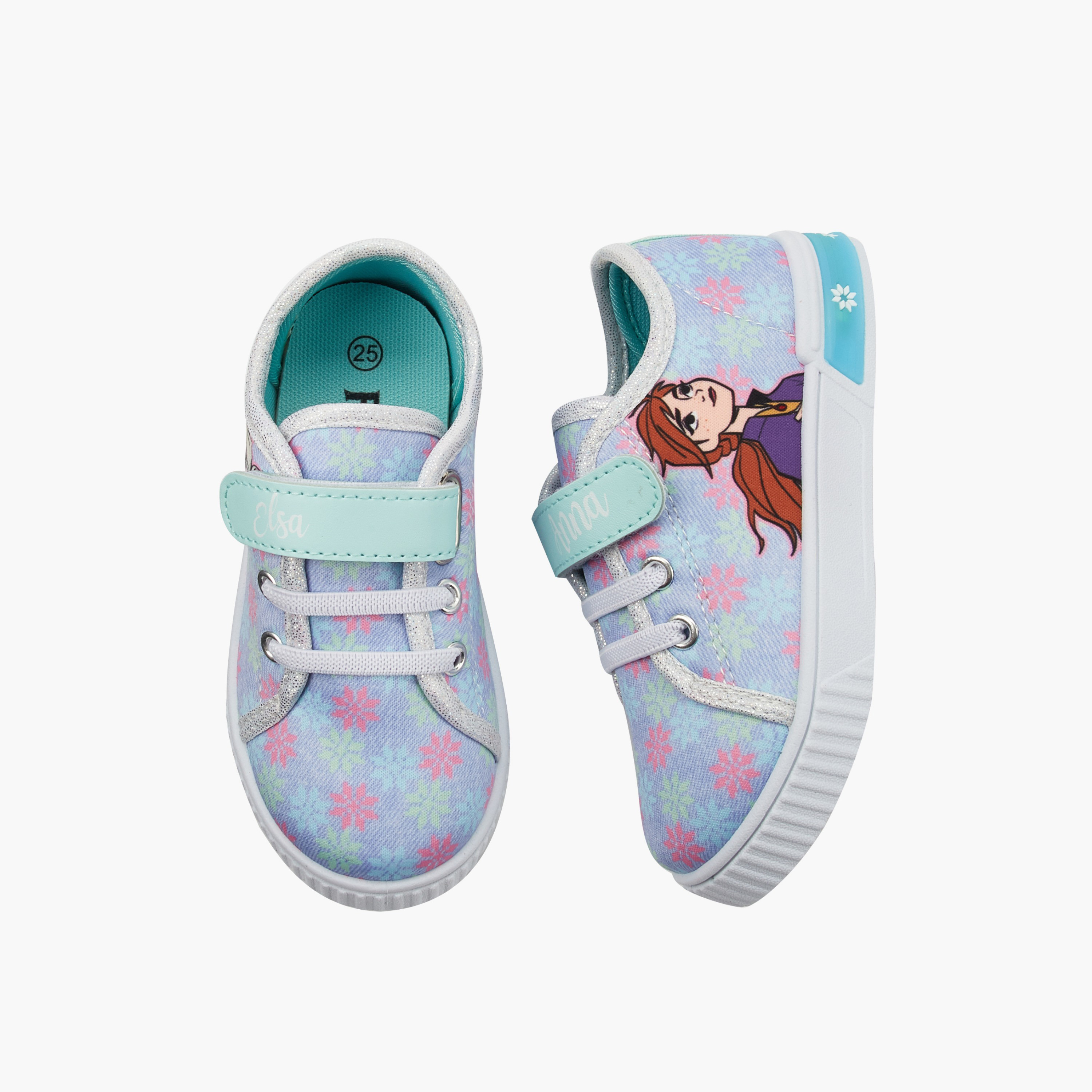 حذاء سنيكرز طول الكاحل بشريط إغلاق لاصق وطبعات فروزن للبنات من ديزني-girls-shoes-sneakers-image-1