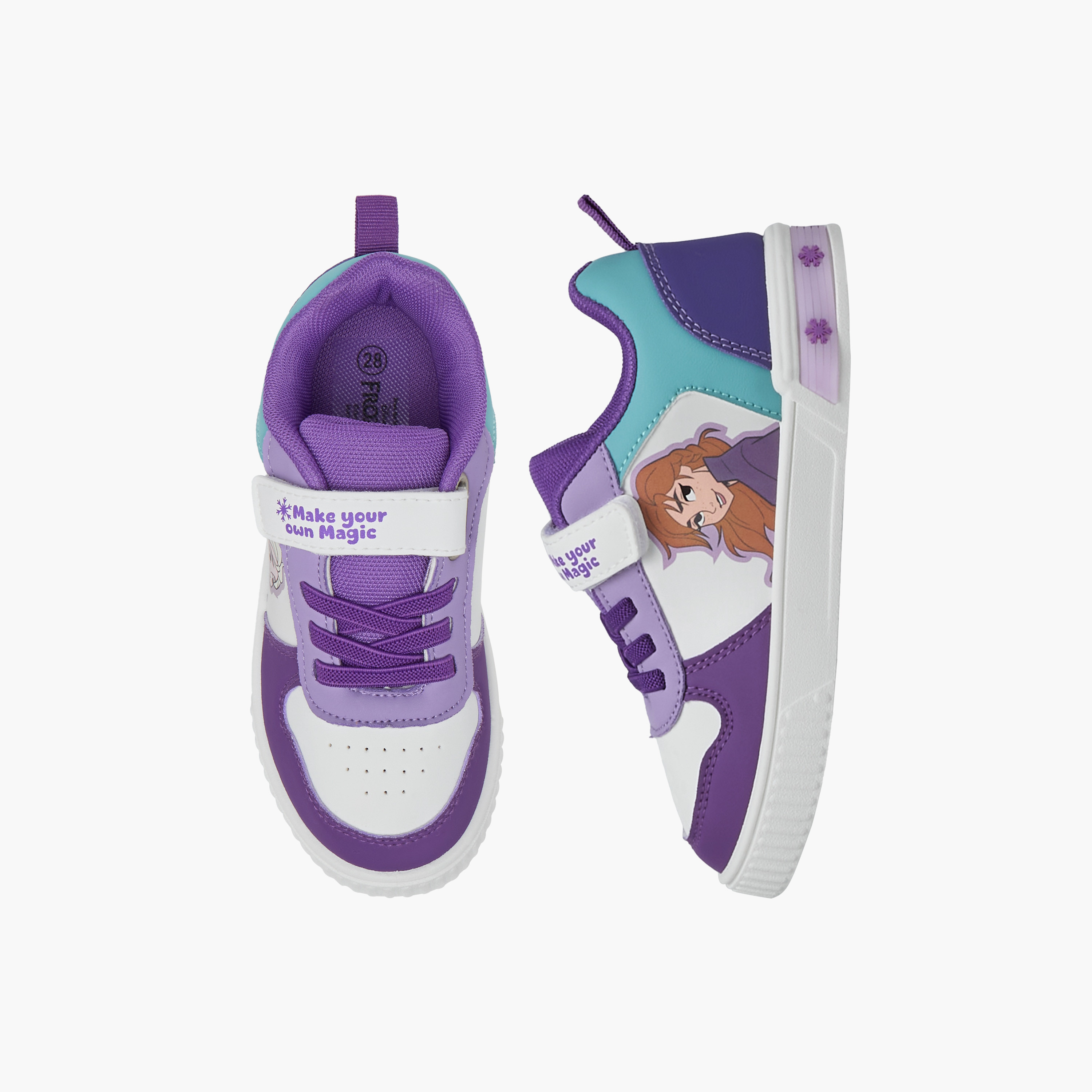 Disney Girls Frozen Hook & Loop Light-Up Ankle Sneakers-girls-shoes-sneakers-image-1