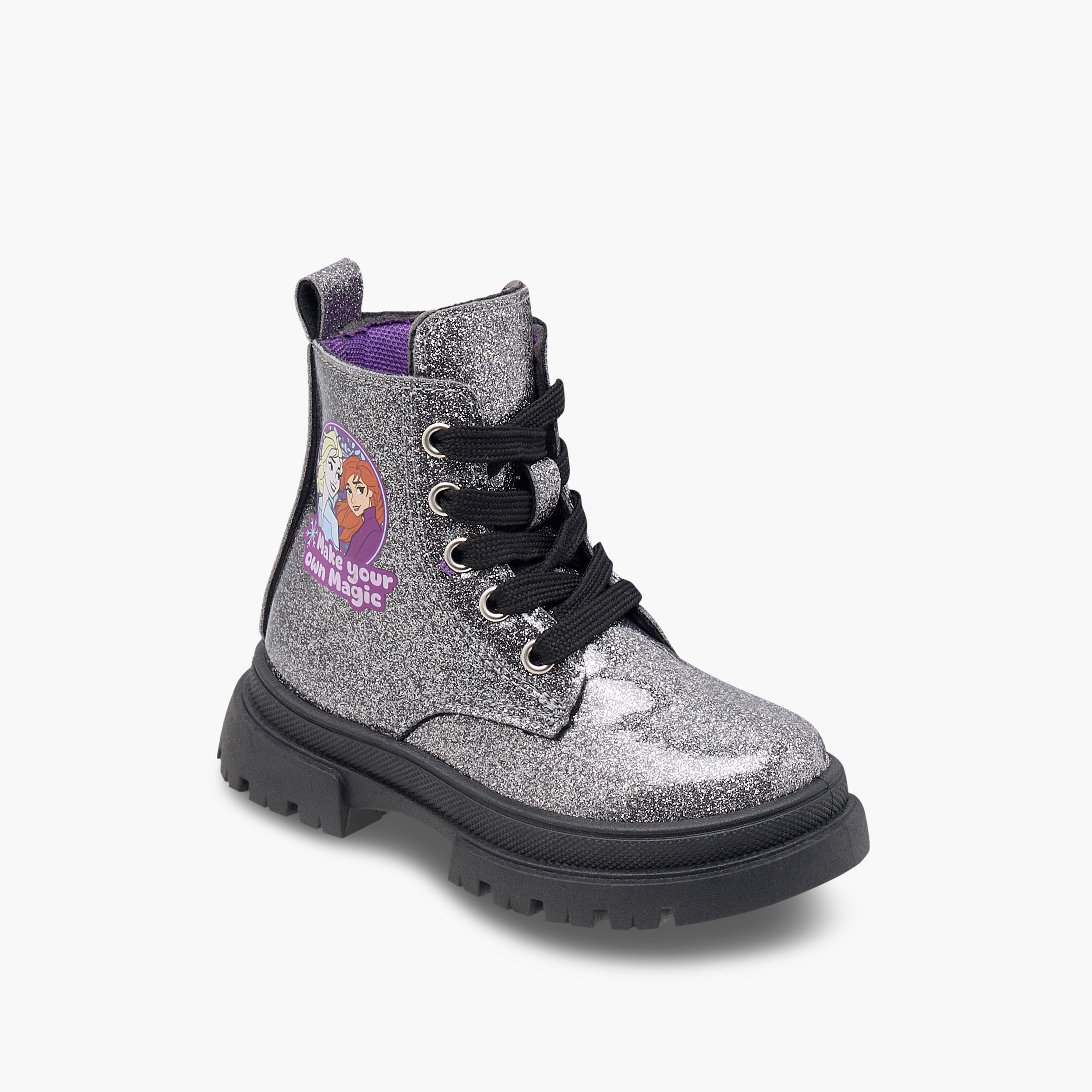 Disney Frozen Print Ankle Boots with Zip Closure-girls-shoes-boots-image-2