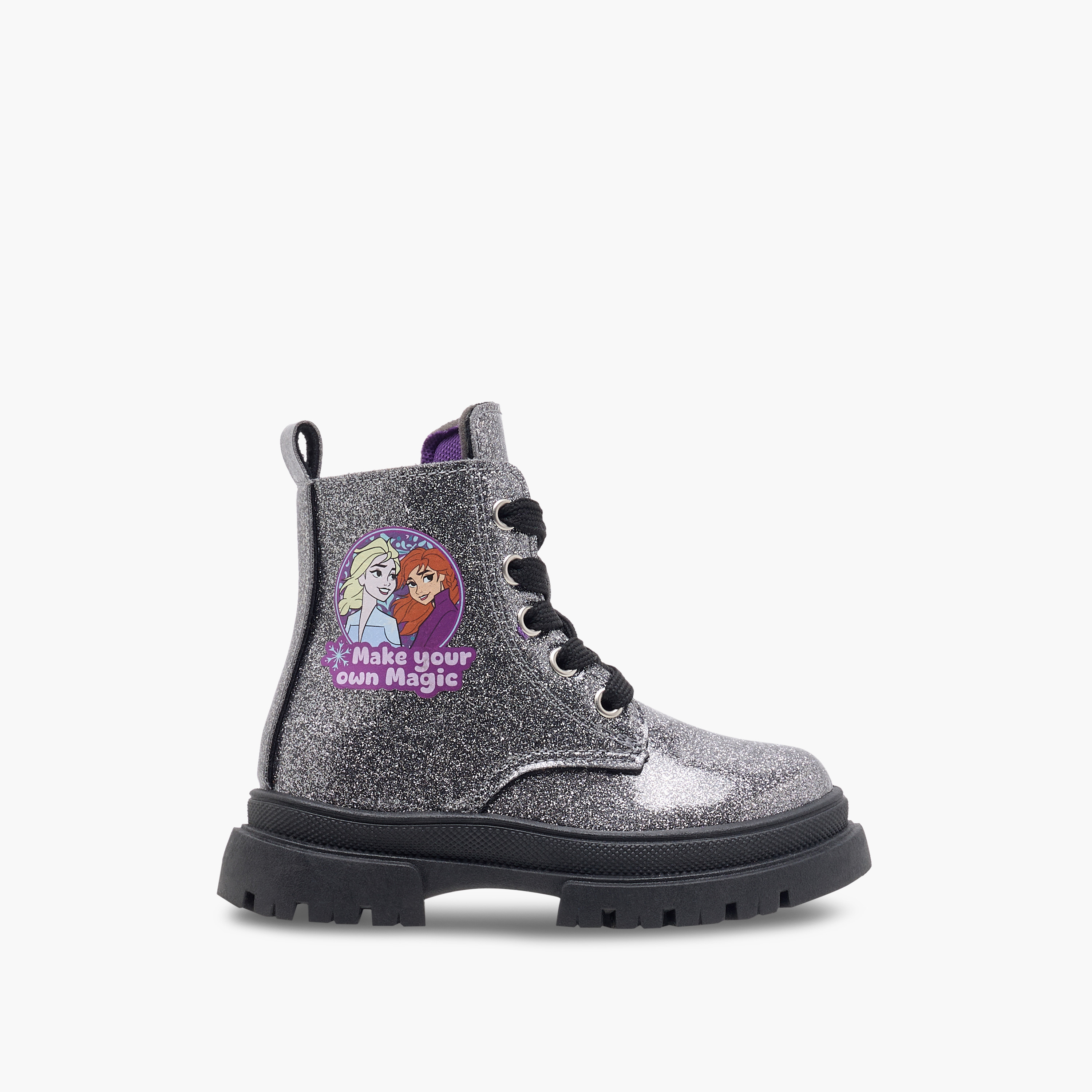 Disney Frozen Print Ankle Boots with Zip Closure-girls-shoes-boots-image-3