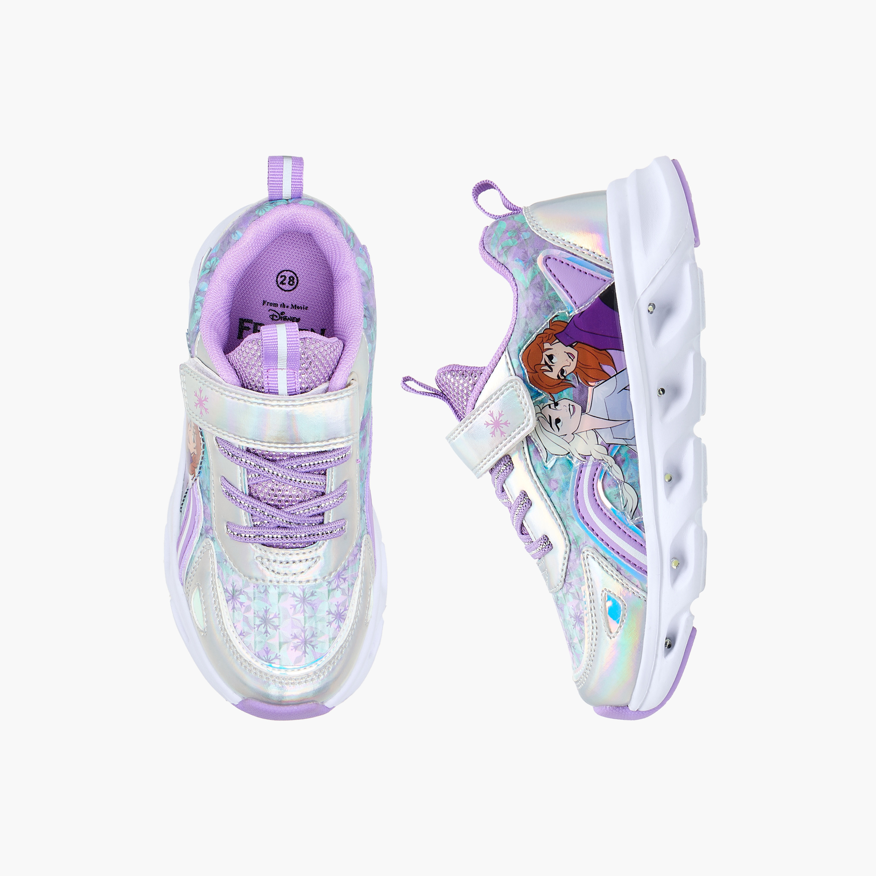 حذاء سنيكرز مضيء بطبعات فروزن وشريط إغلاق من ديزني-girls-shoes-sneakers-image-1