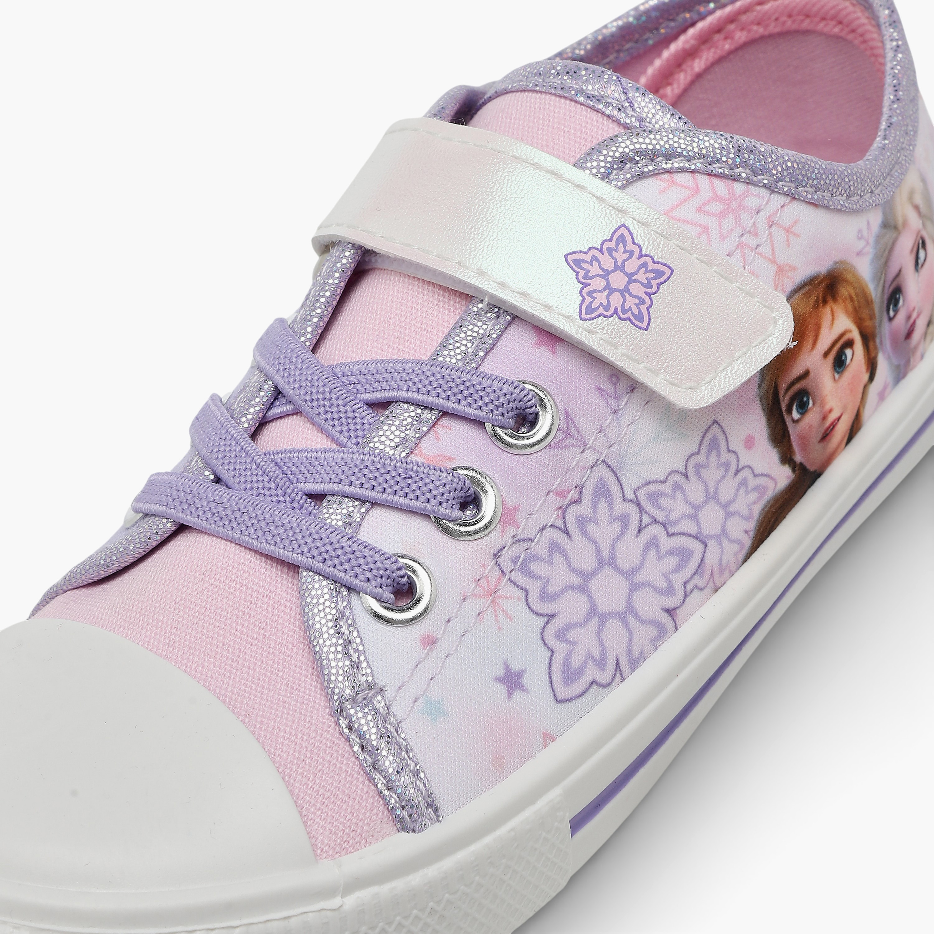 Girls Frozen Print Hook & Loop Ankle Sneakers-girls-shoes-sneakers-image-4