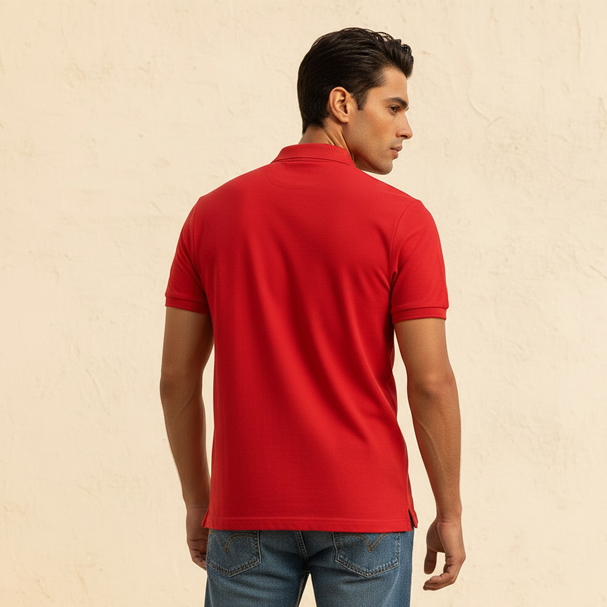 تي شيرت بولو رجالي، بقصة ضيقة وياقة سادة وأكمام قصيرة من يو إس بولو أسسن-men-clothing-tshirtsandpolos-polos-image-16