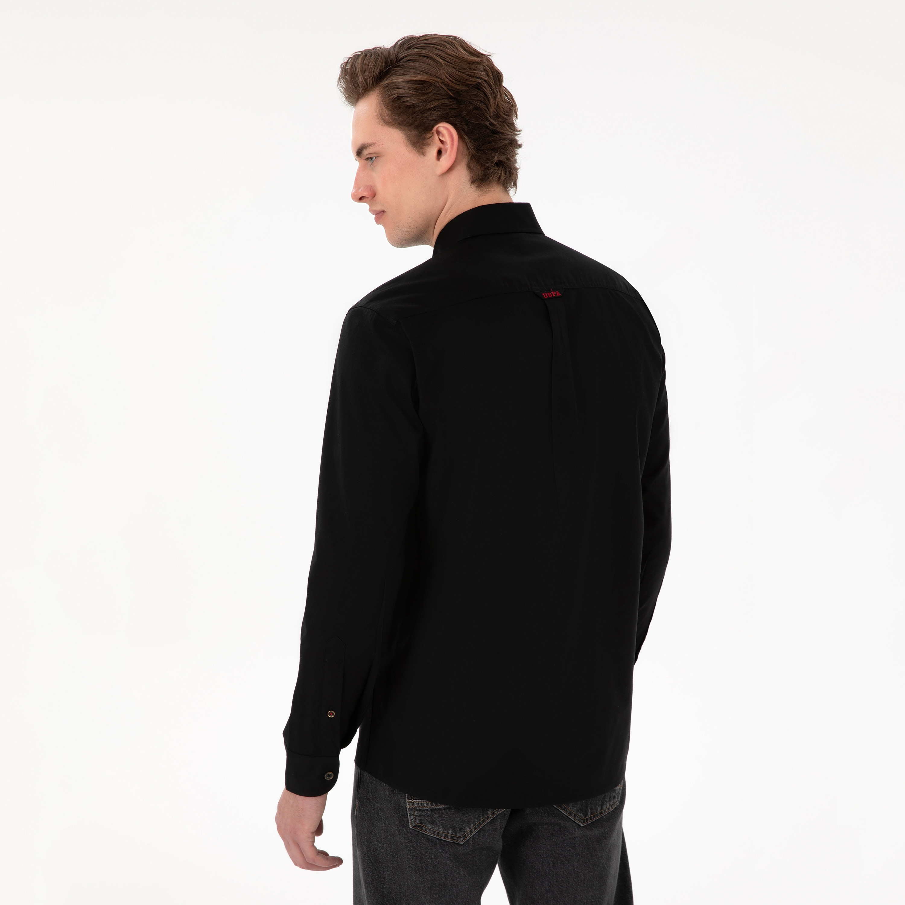 U.S. Polo Assn Regular Fit Plain Button-Down Collar Long Sleeves Men's Shirt-men-clothing-shirts-image-14