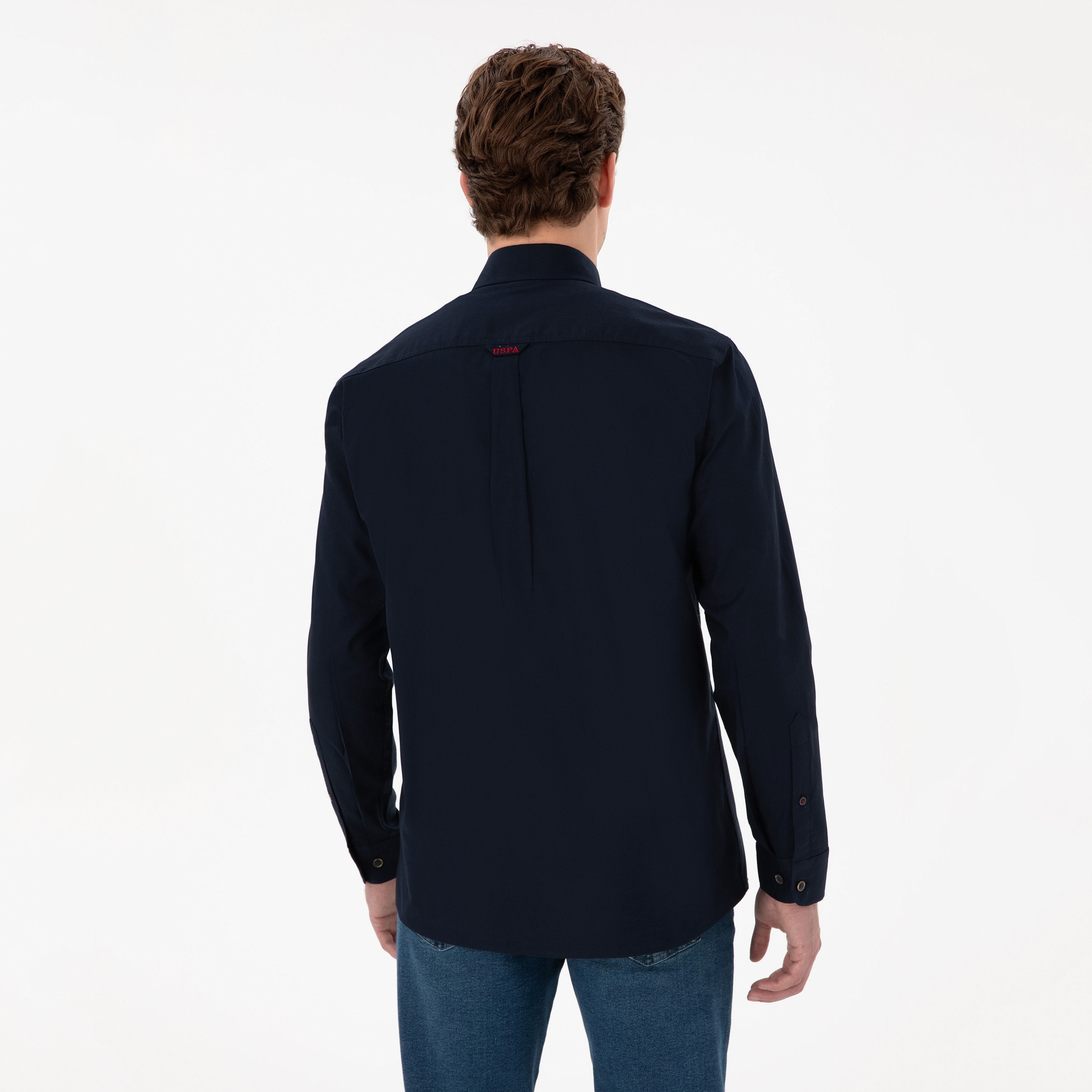 U.S. Polo Assn Regular Fit Plain Button-Down Collar Long Sleeves Men's Shirt-men-clothing-shirts-image-8