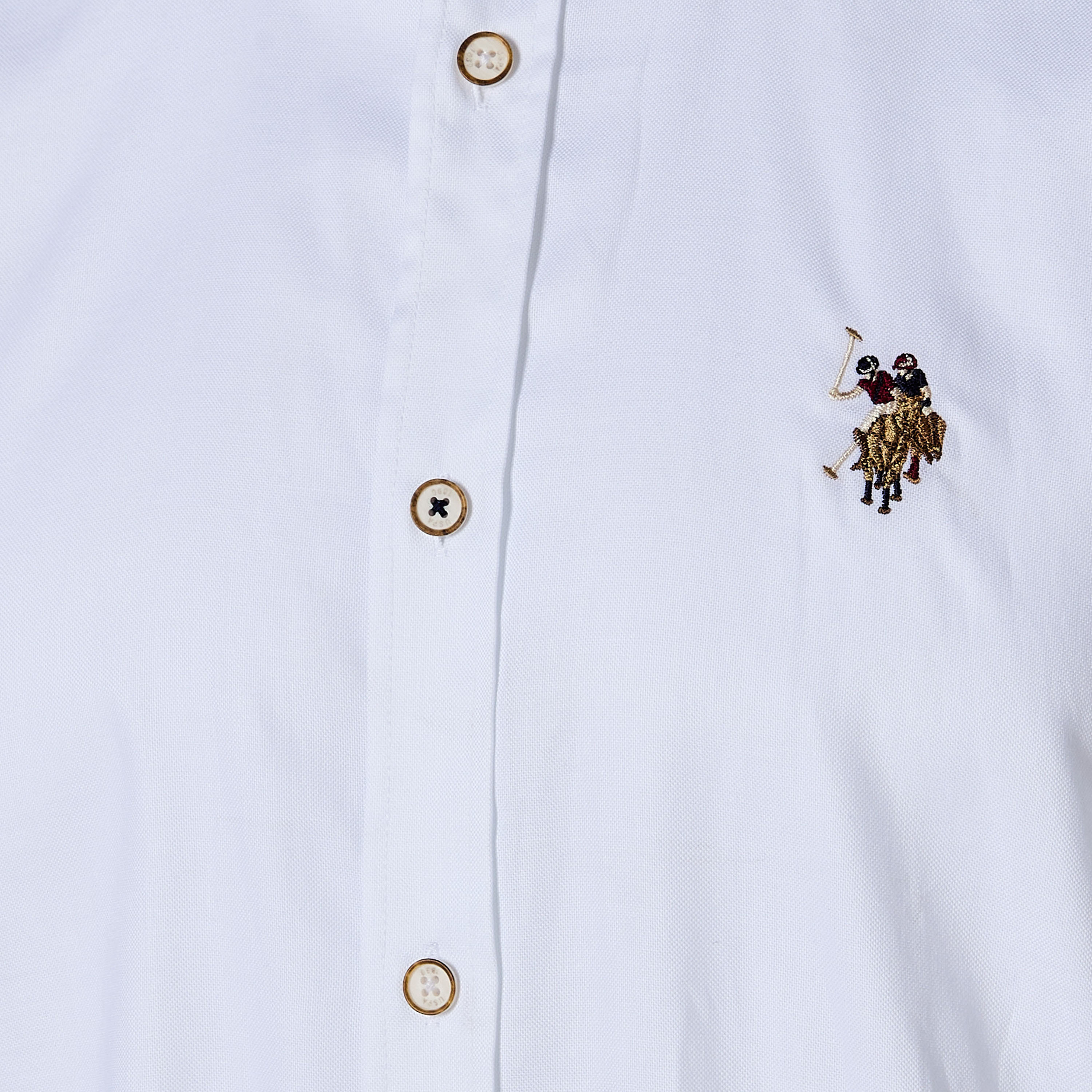 U.S. Polo Assn Regular Fit Plain Button-Down Collar Long Sleeves Men's Shirt-men-clothing-shirts-image-2