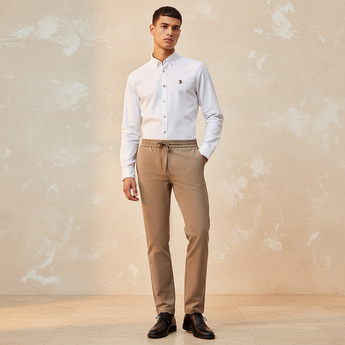 U.S. Polo Assn Regular Fit Plain Button-Down Collar Long Sleeves Men's Shirt-men-clothing-shirts-image-3