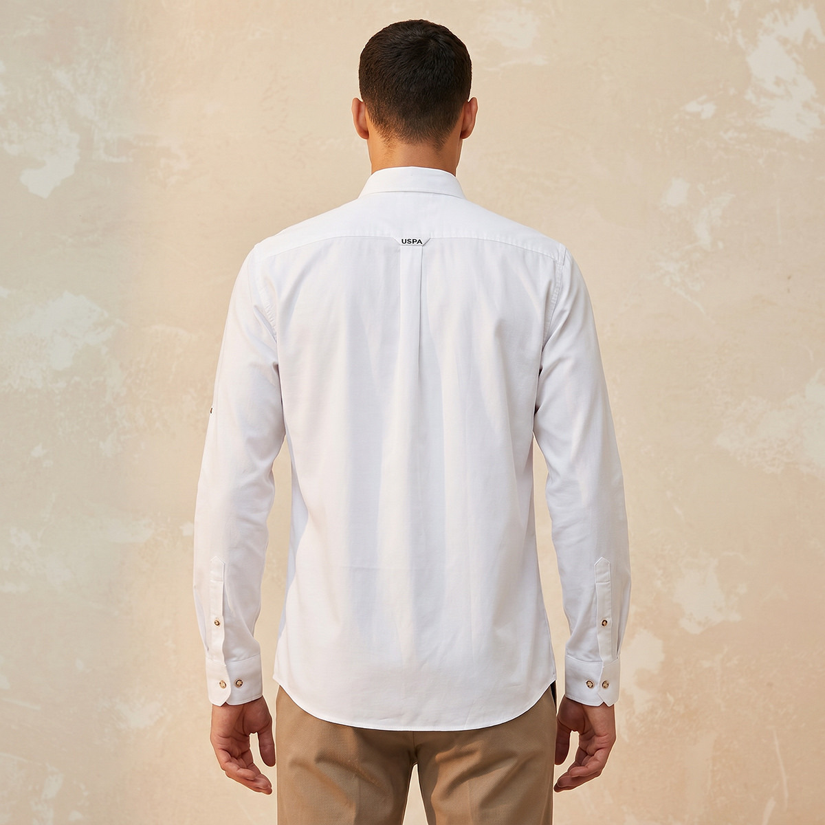 U.S. Polo Assn Regular Fit Plain Button-Down Collar Long Sleeves Men's Shirt-men-clothing-shirts-image-4