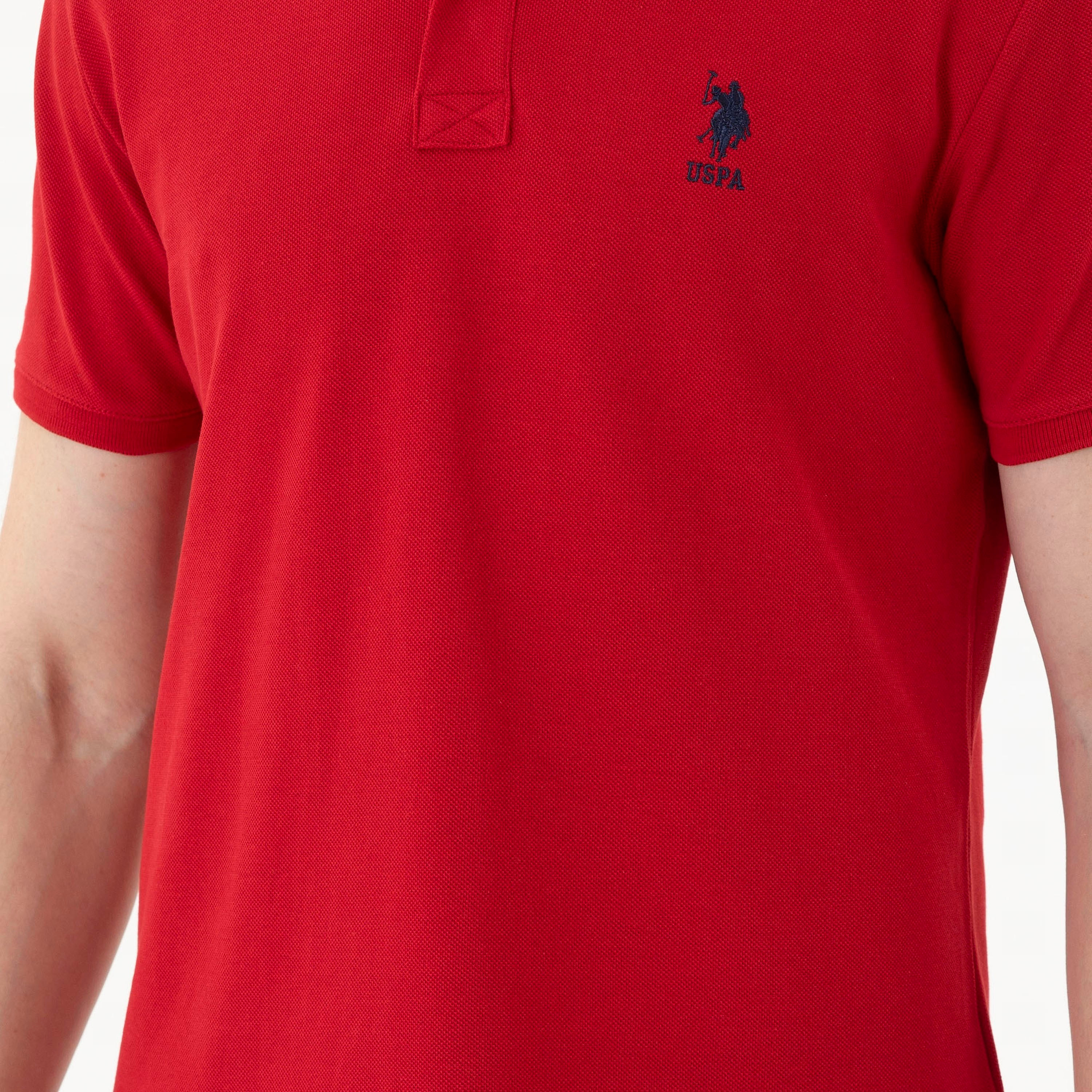 تي شيرت بولو رجالي، بقصة ضيقة وياقة سادة وأكمام قصيرة من يو إس بولو أسسن-men-clothing-tshirtsandpolos-polos-image-28