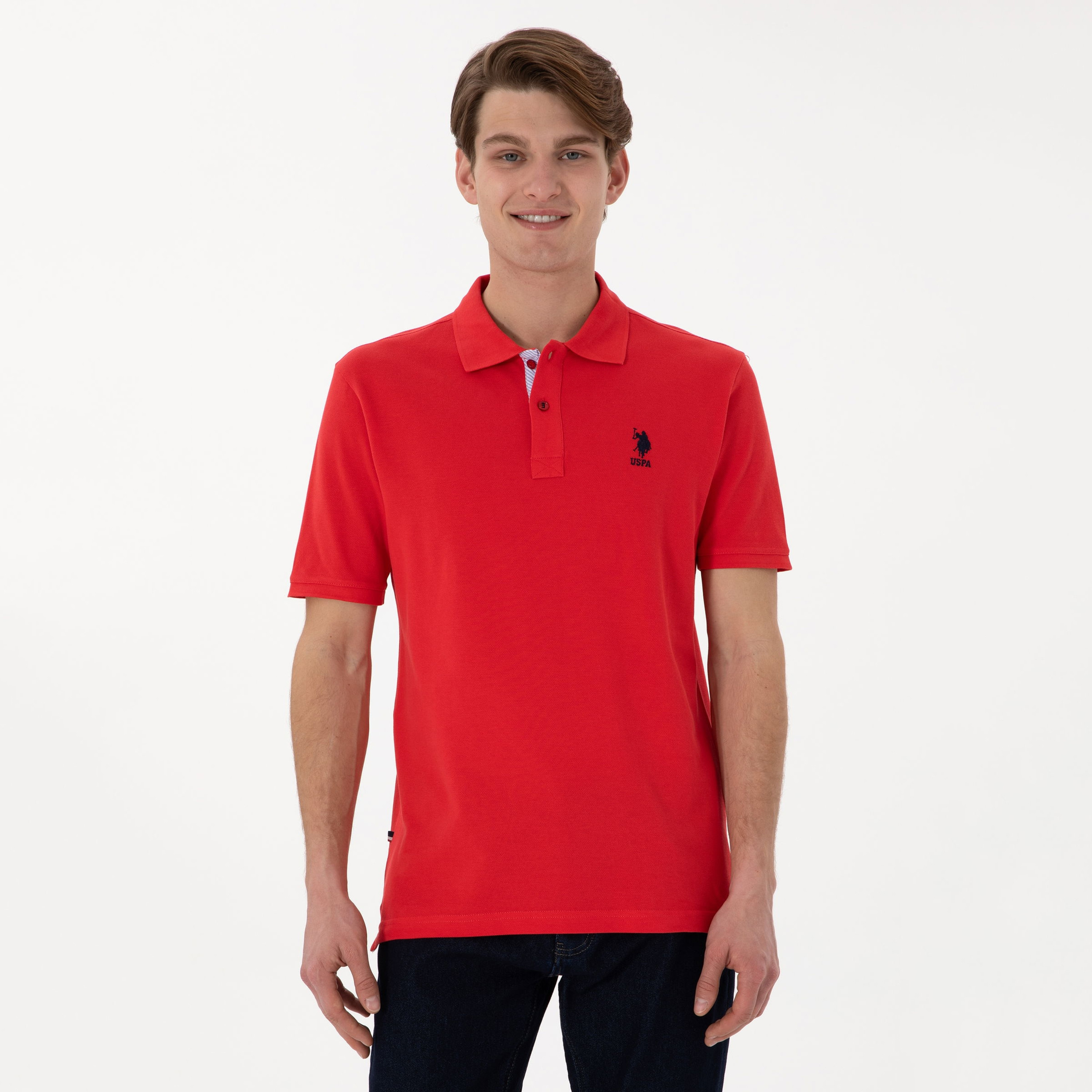 U.S. Polo Assn Plain Collared Short Sleeves Men's Polo T-Shirt-men-clothing-tshirtsandpolos-polos-image-1