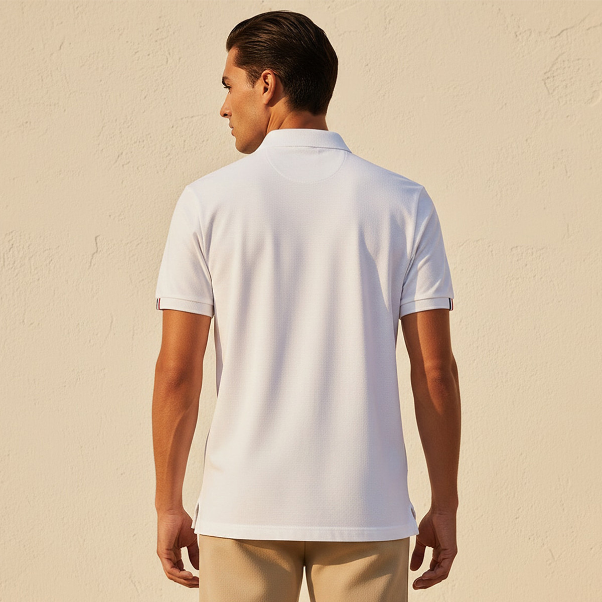 تي شيرت بولو رجالي، بقصة ضيقة وياقة سادة وأكمام قصيرة من يو إس بولو أسسن-men-clothing-tshirtsandpolos-polos-image-4