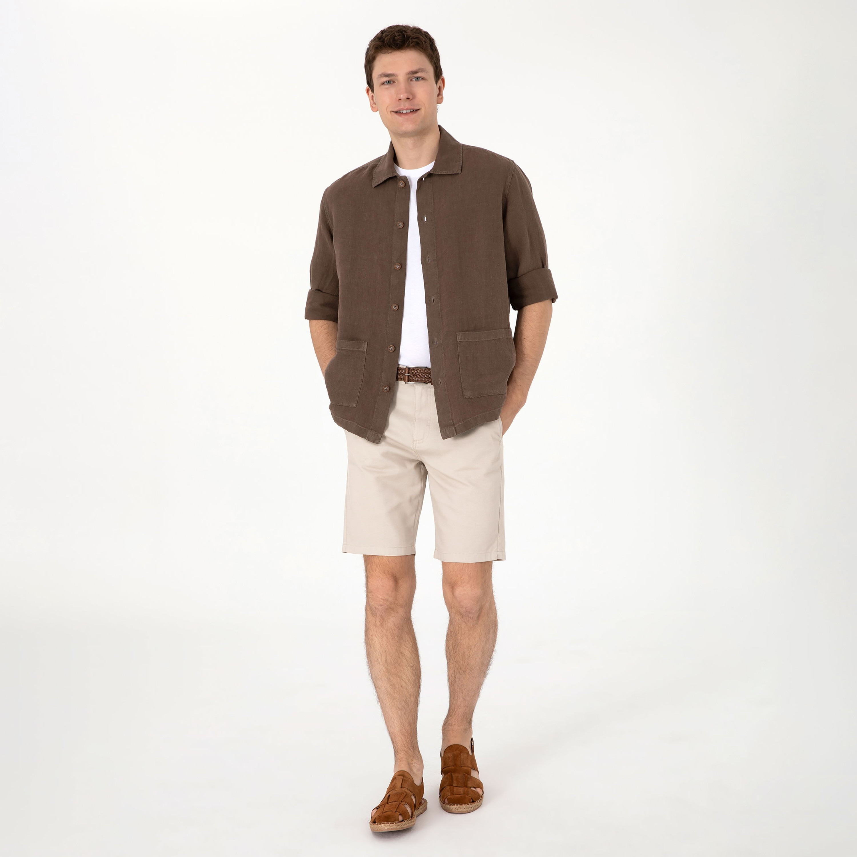 شورت رجالي، بقصة ضيقة وخصر متوسط، وأزرار وسحاب من يو إس بولو أسسن-men-clothing-bottoms-shorts-image-8