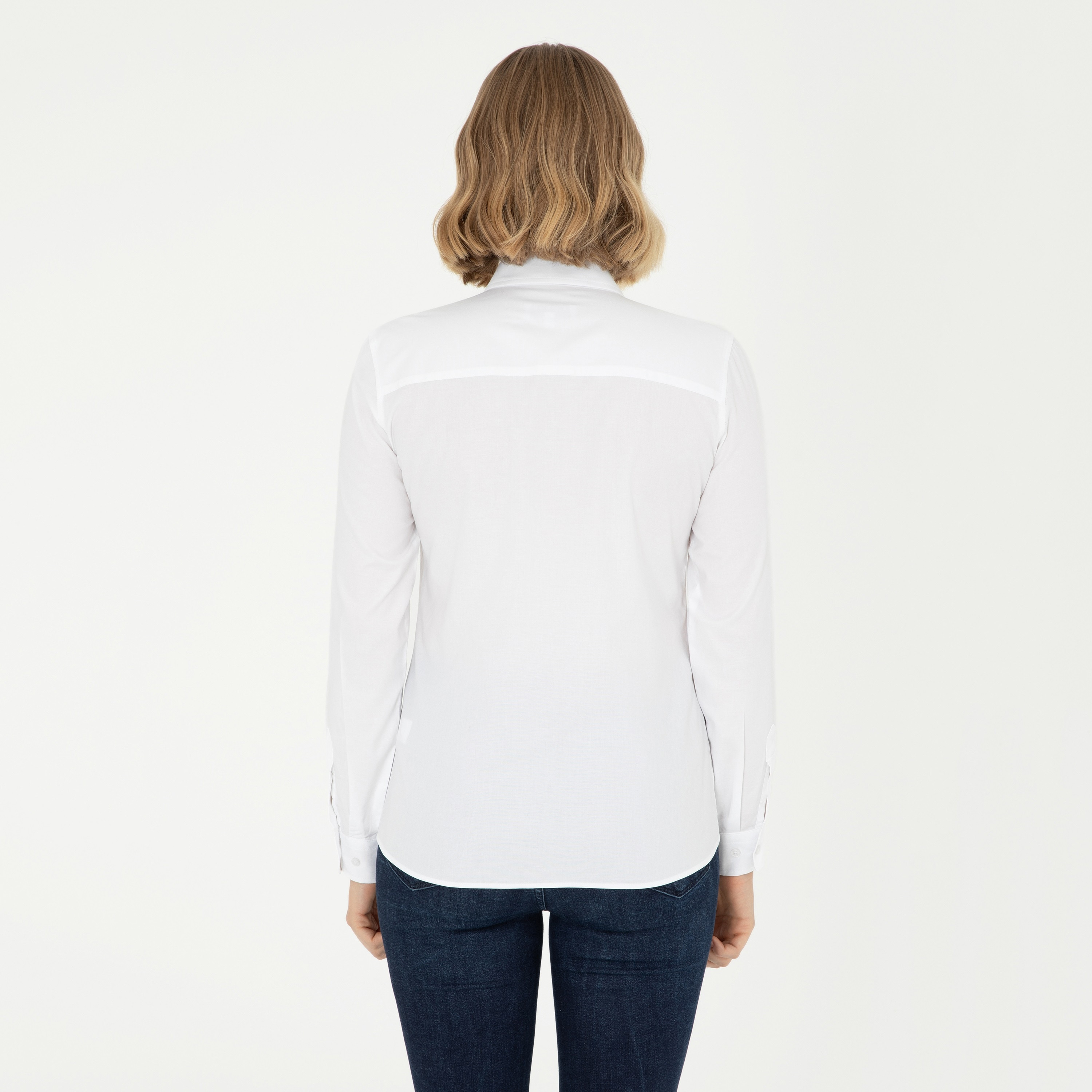 قميص بولو نسائي، بقصة ضيقة وياقة سادة وأكمام طويلة من يو إس بولو أسسن-women-clothing-shirtsandblouses-shirts-image-4