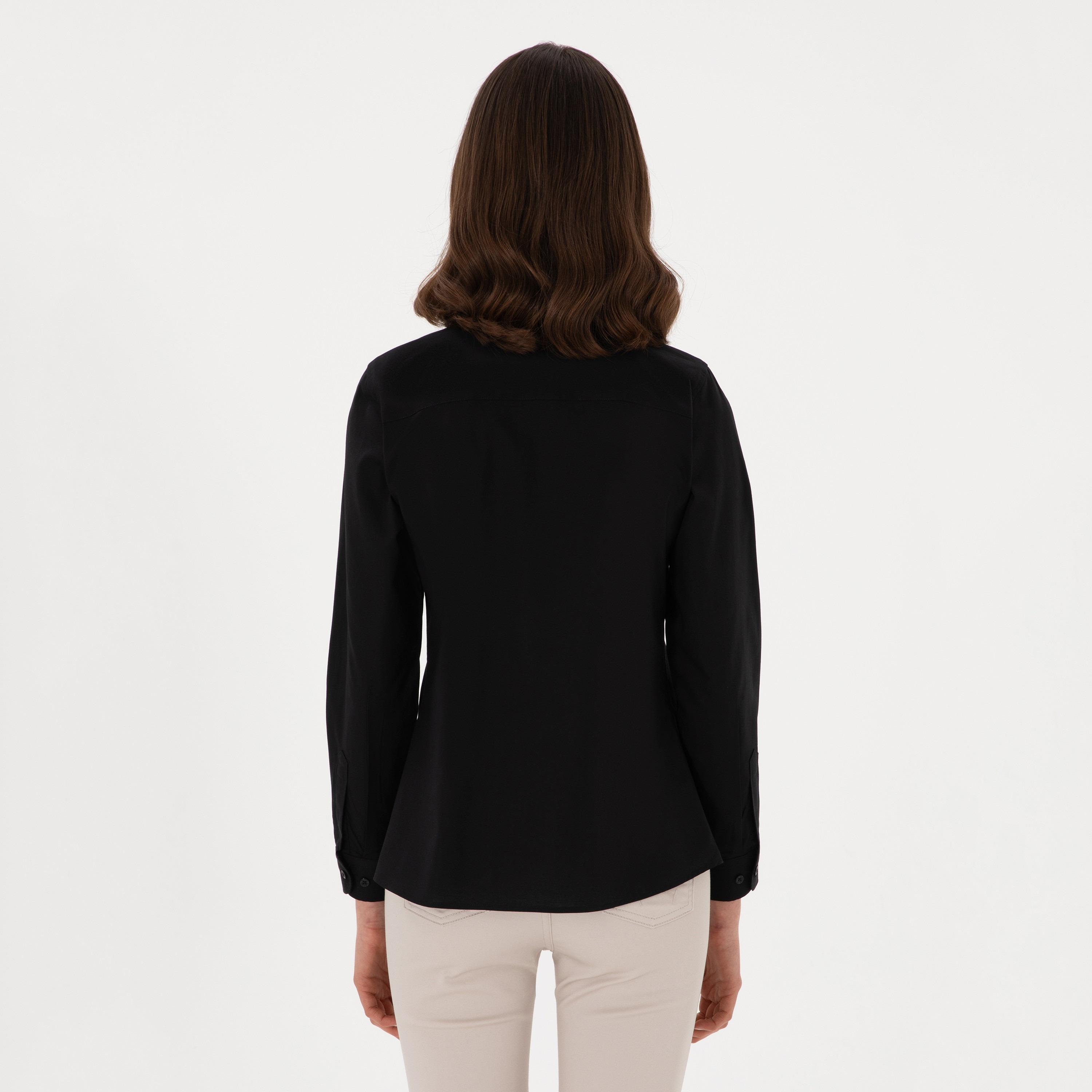قميص بولو نسائي، بقصة ضيقة وياقة سادة وأكمام طويلة من يو إس بولو أسسن-women-clothing-shirtsandblouses-shirts-image-16