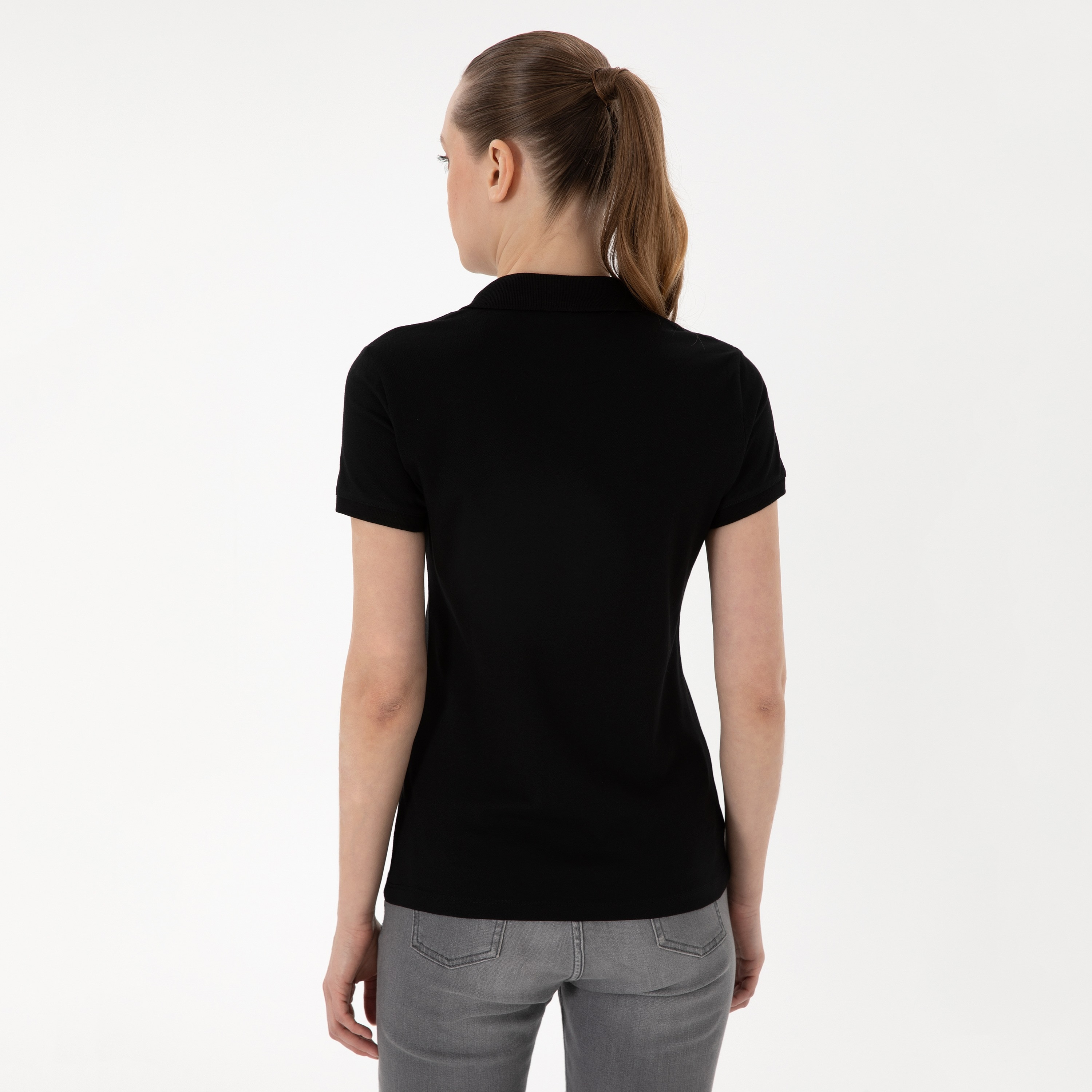 U.S. Polo Assn Plain Collared Short Sleeves Women's Polo T-Shirt-women-clothing-tshirts-image-4