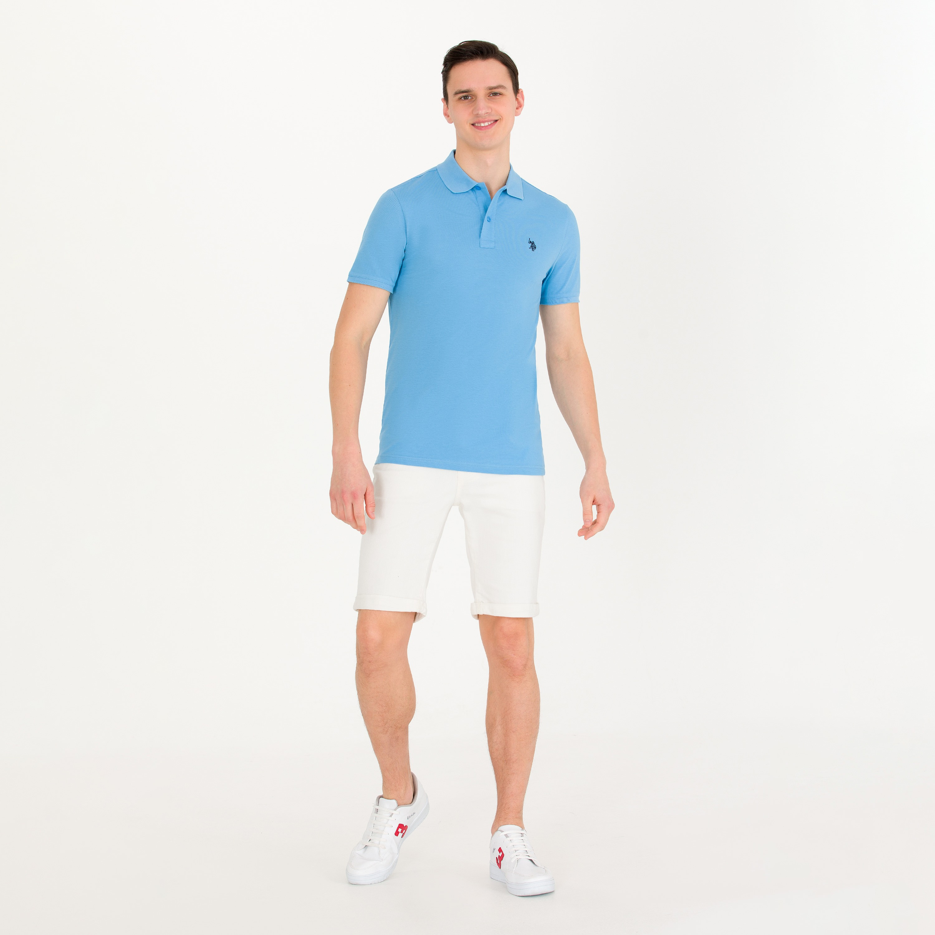 تي شيرت بولو بأكمام قصيرة وياقة بشعار مطرز من يو اس بولو اسن-men-clothing-tshirtsandpolos-polos-image-2
