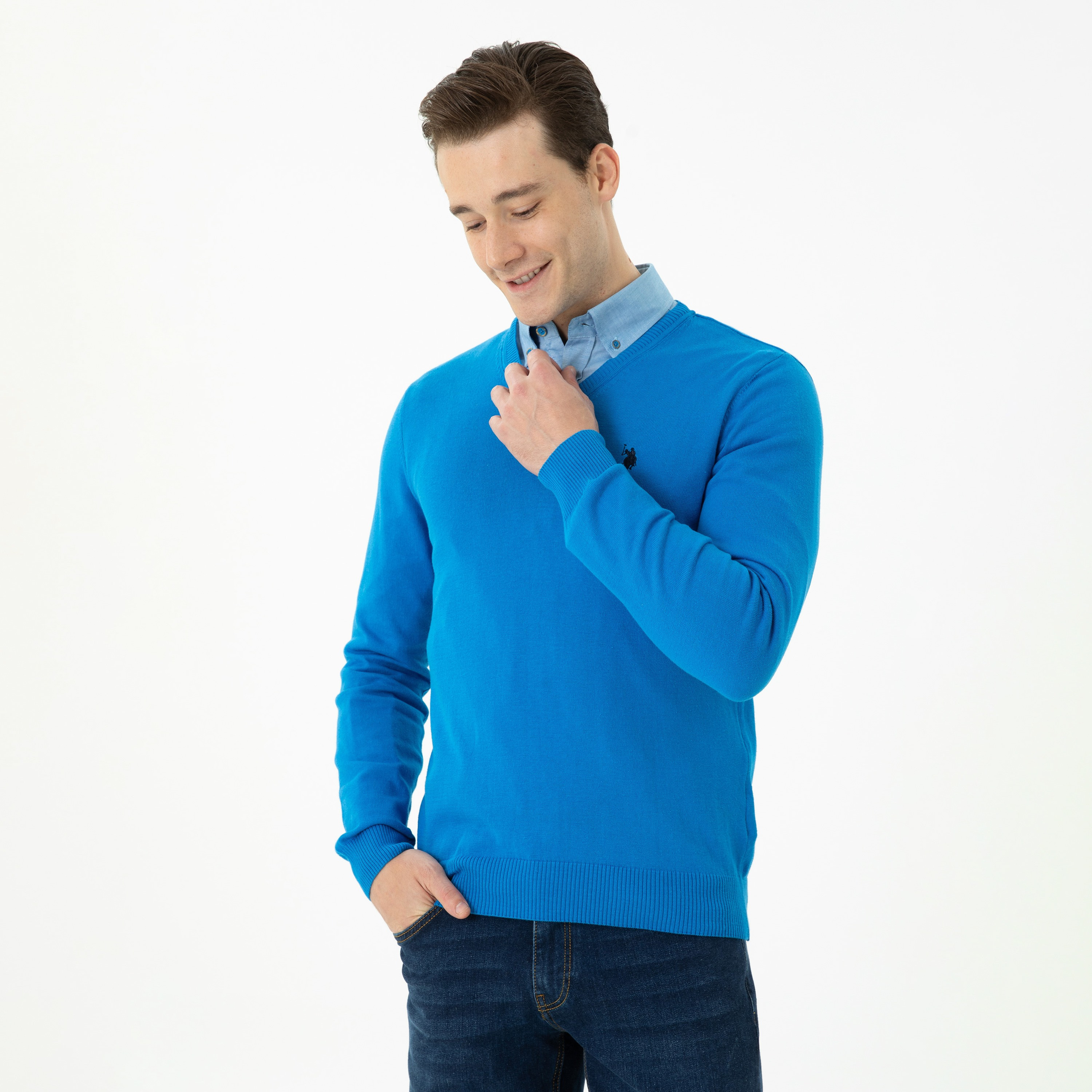 U.S. Polo Assn Knitted V-Neck Long Sleeves Jumper-men-clothing-sweatersandpullovers-image-1