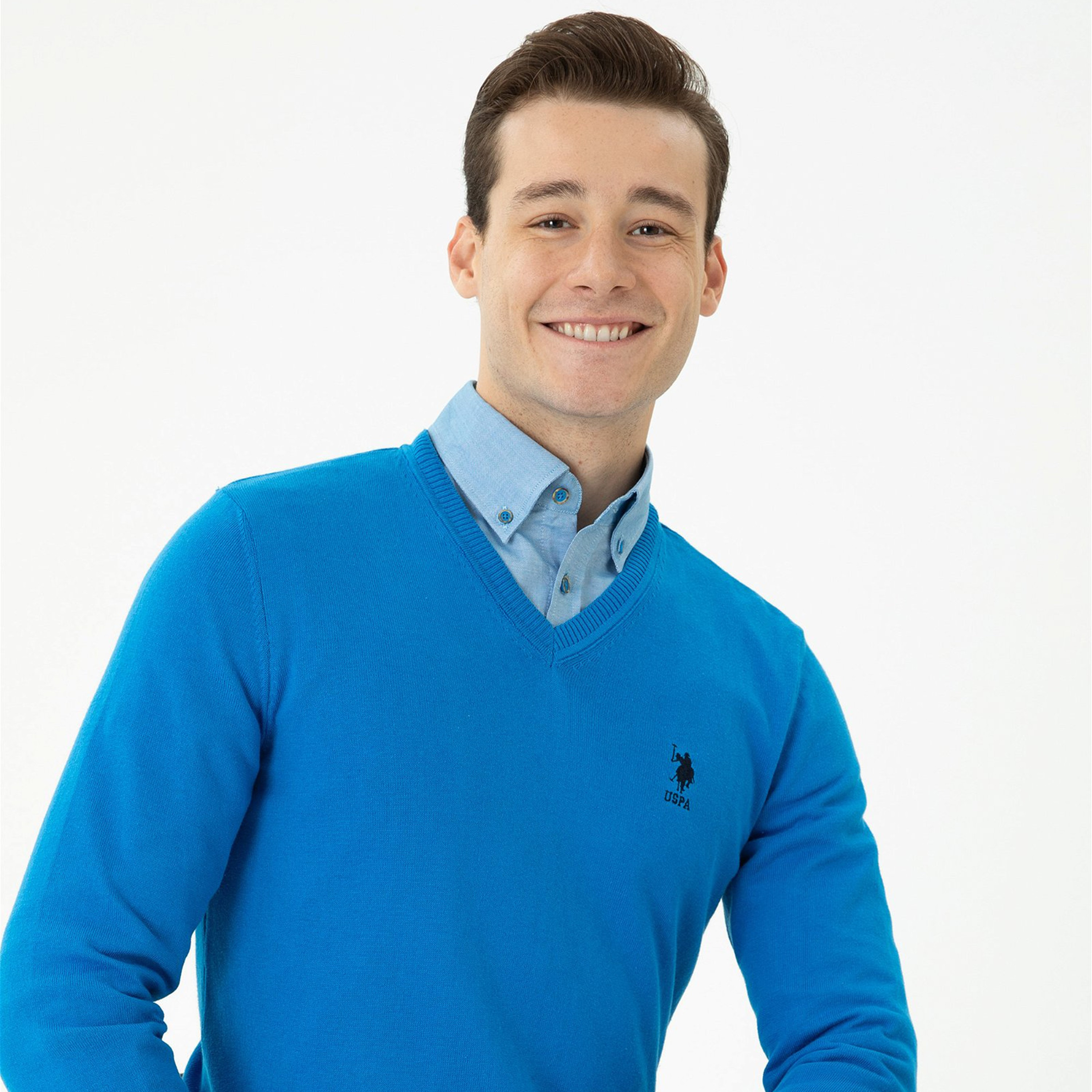 U.S. Polo Assn Knitted V-Neck Long Sleeves Jumper-men-clothing-sweatersandpullovers-image-3