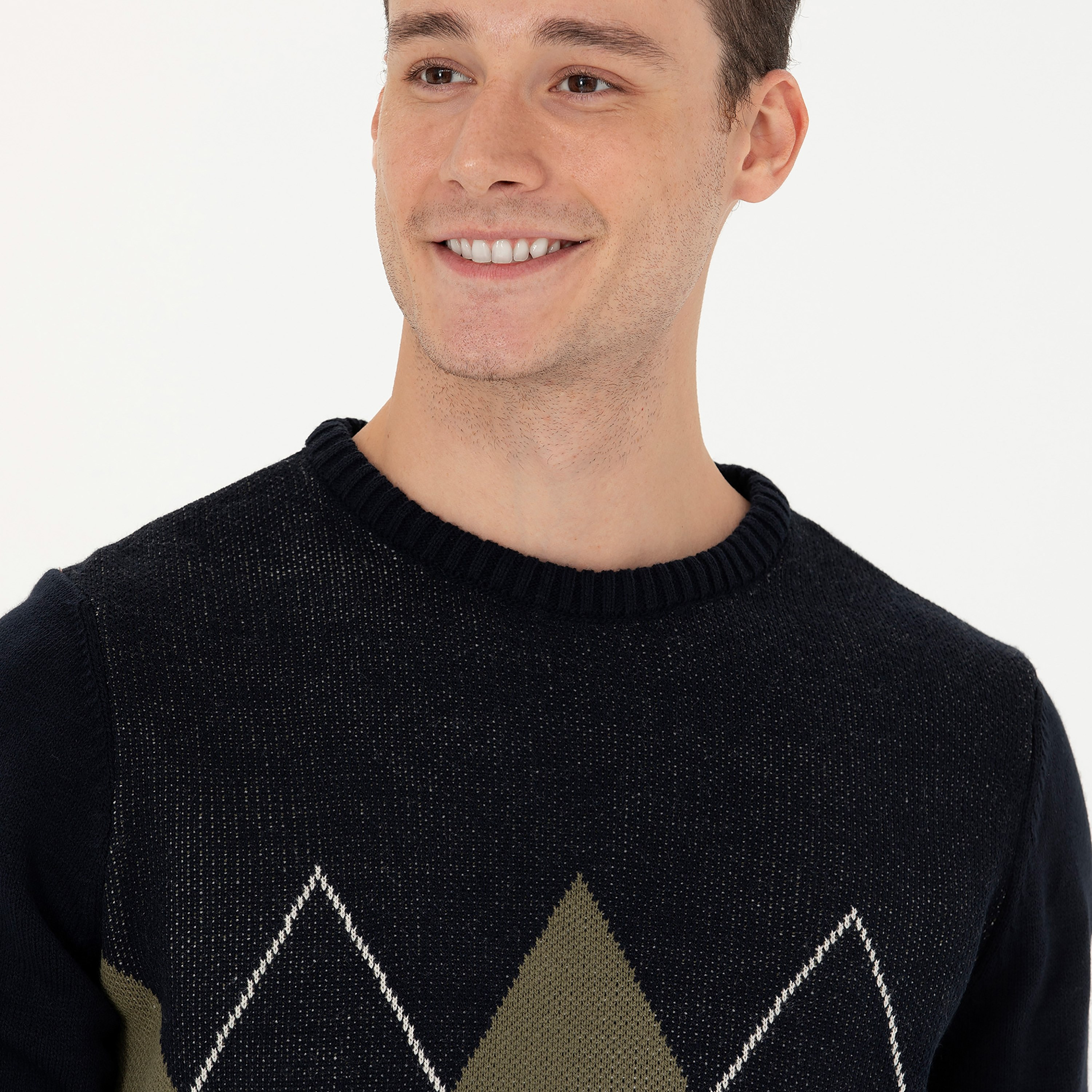 U.S. Polo Assn Colour Block Crew Neck Long Sleeves Knitted Jumper-men-clothing-sweatersandpullovers-image-3