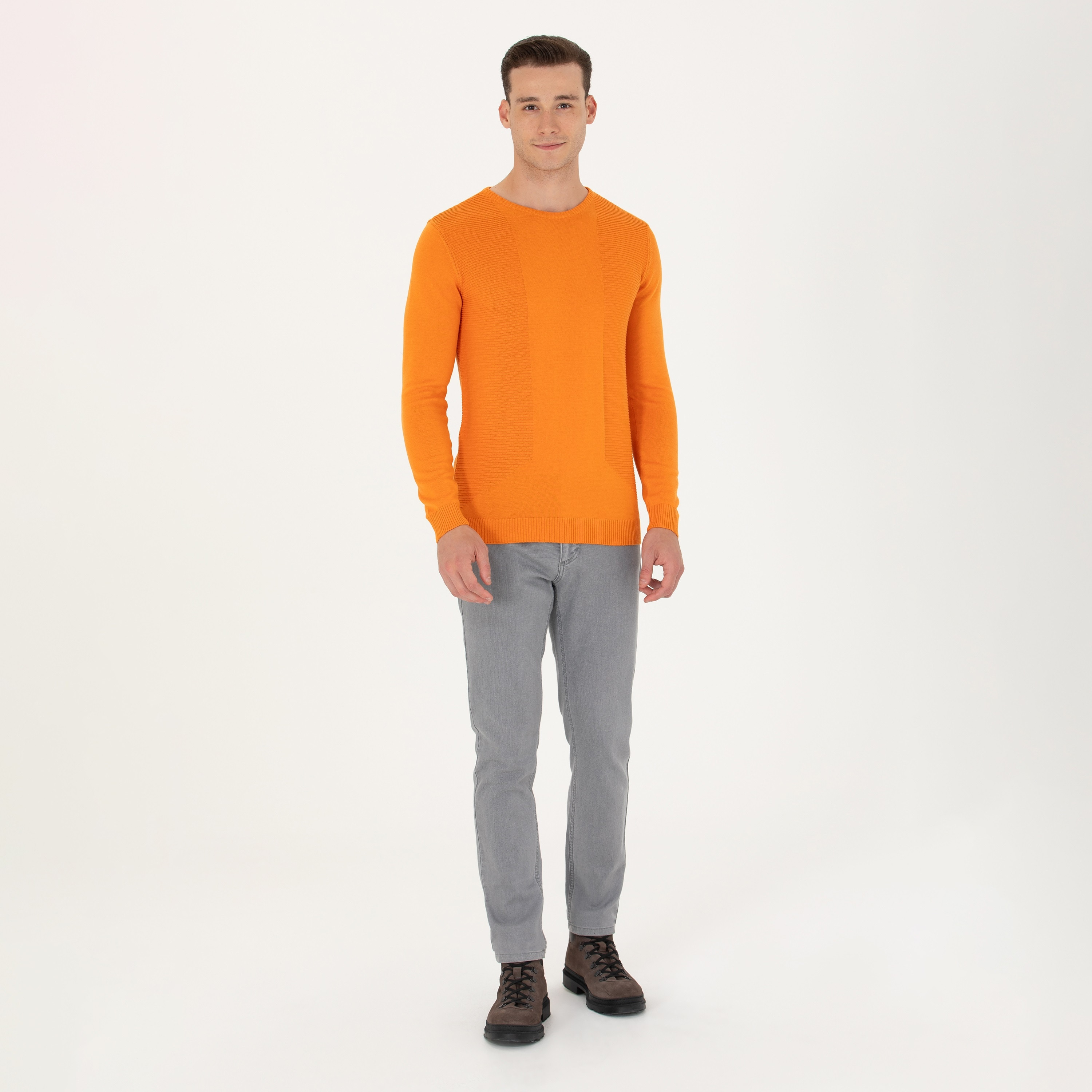 U.S. Polo Assn Textured Crew Neck Long Sleeves Knitted Pullover-men-clothing-sweatersandpullovers-image-2