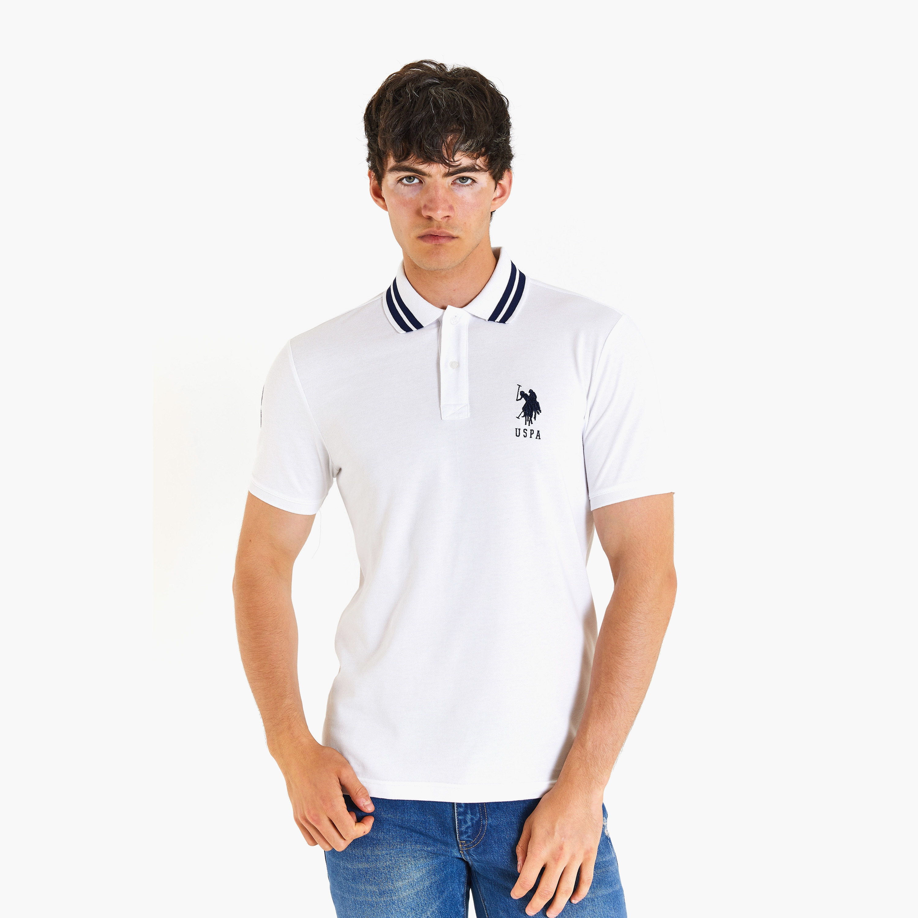 تيشيرت بولو بأكمام قصيرة بياقة بشعار مطرز بشعار U.S.Polo'Assn-men-clothing-tshirtsandpolos-polos-image-4