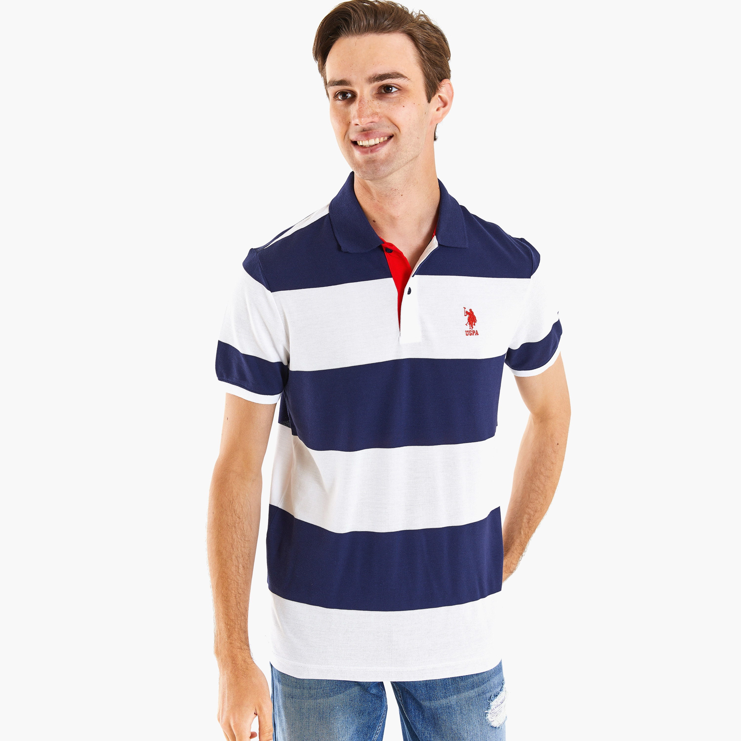 U.S.Polo'Assn Color Block Collared Short Sleeves Polo T-Shirt-men-clothing-tshirtsandpolos-polos-image-1