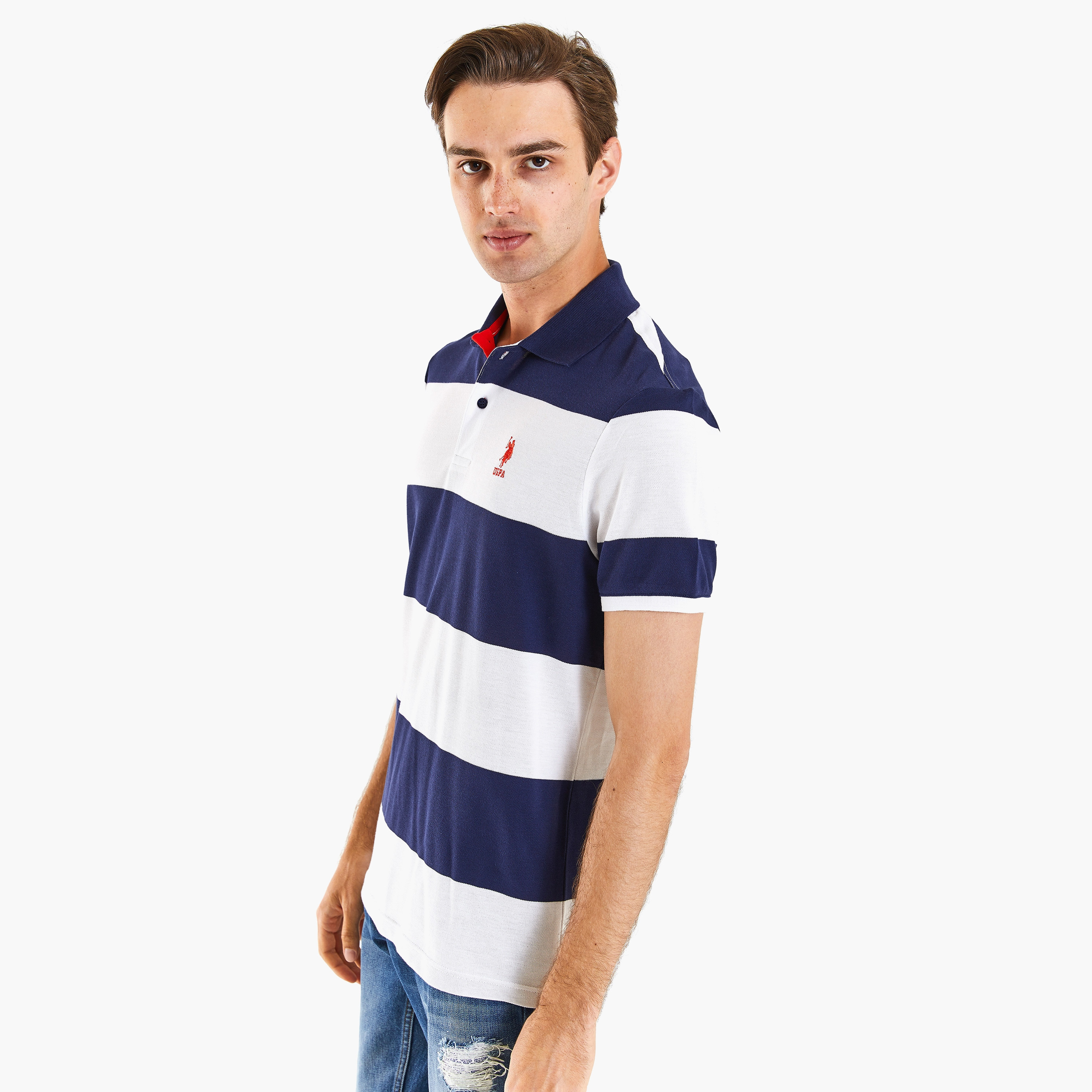 U.S.Polo'Assn Color Block Collared Short Sleeves Polo T-Shirt-men-clothing-tshirtsandpolos-polos-image-2