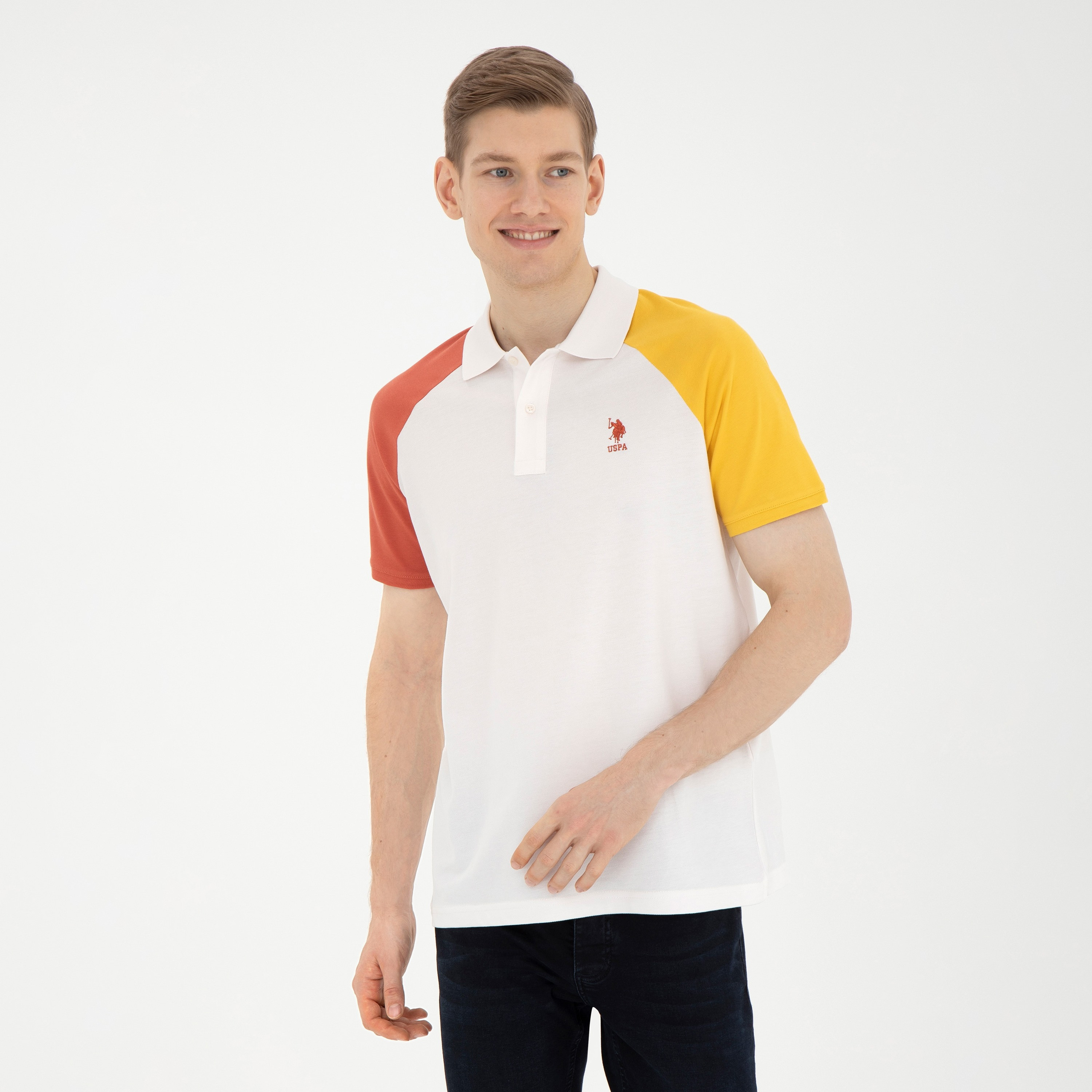 بولو تي شيرت ذو كولور بلوك من يو إس بولو أسن بأكمام قصيرة-men-clothing-tshirtsandpolos-polos-image-1