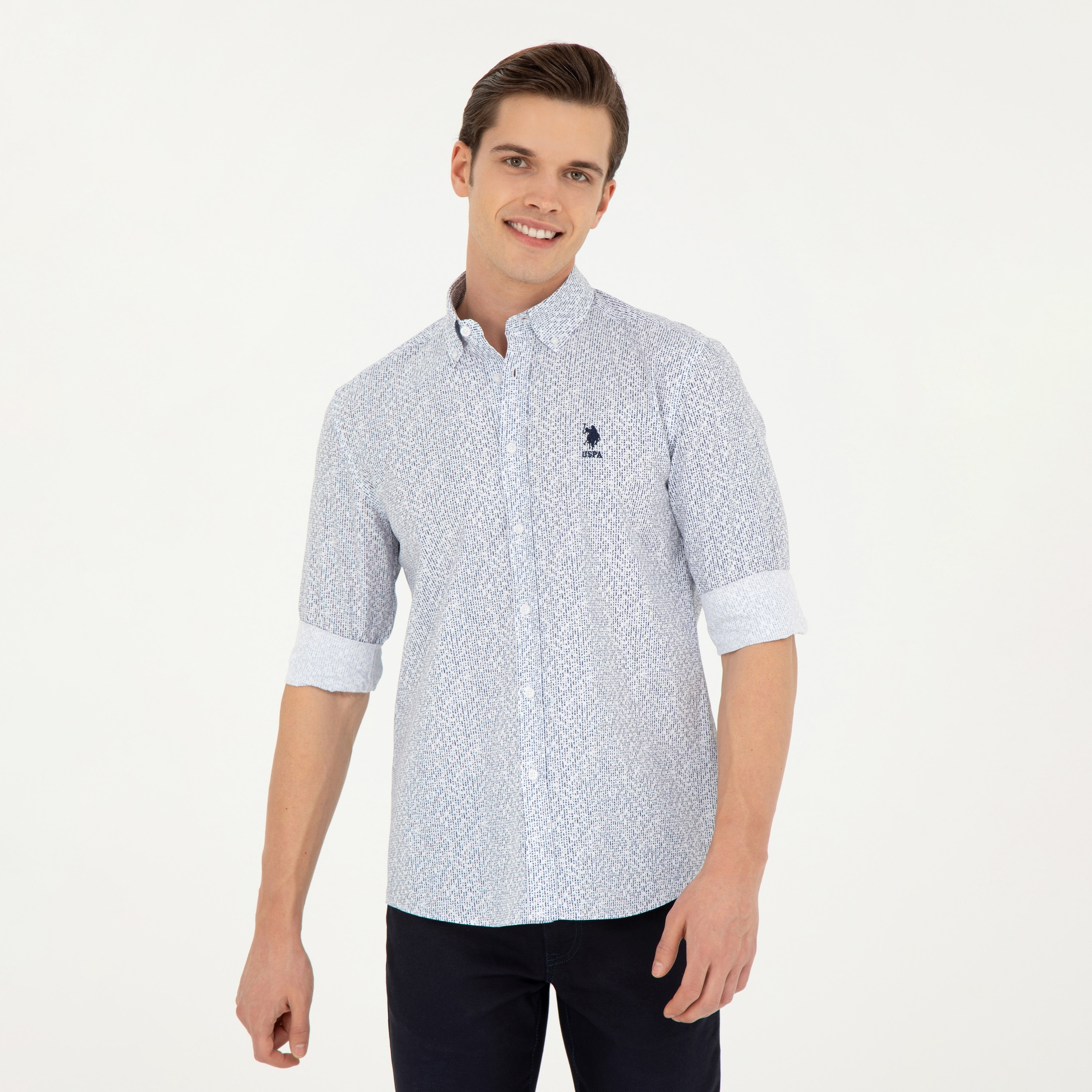 U.S. Polo Assn Printed Button Down Collar Long Sleeves Casual Shirt-men-clothing-shirts-image-3