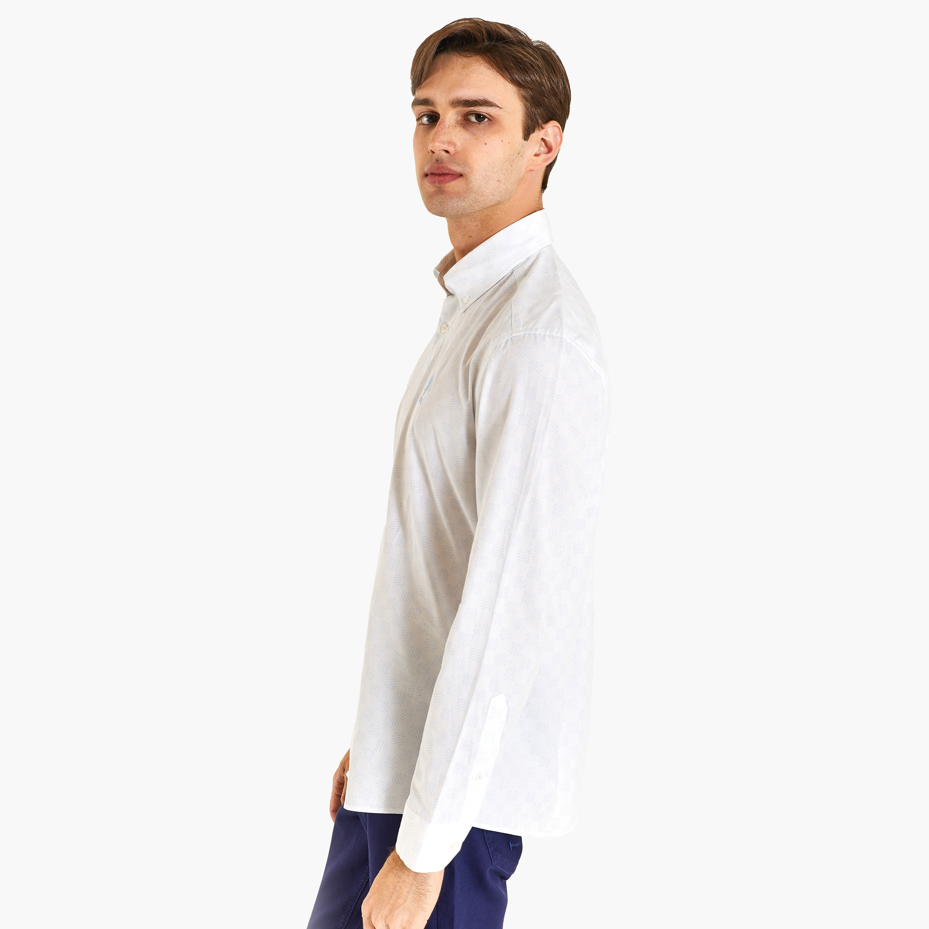 قميص كاجوال بأكمام طويلة وياقة بأزرار من الأسفل مع مطبوع من يو اس بولو اسن-men-clothing-shirts-image-2